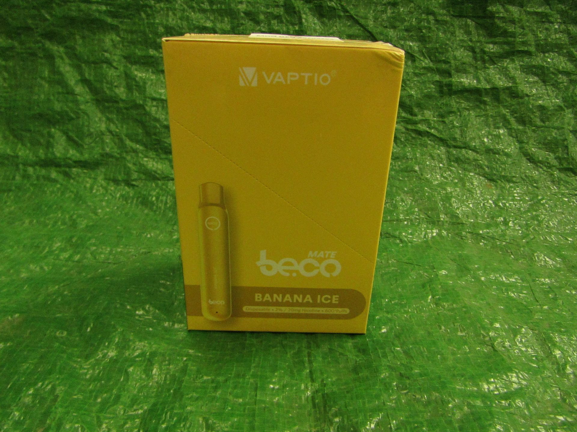 1X BOX OF 10 VAPTIO MATE BE.CO, BANANA DISPOSABLE VAPE PENs, 20MG NICOTINE, 600 PUFS, NEW AND