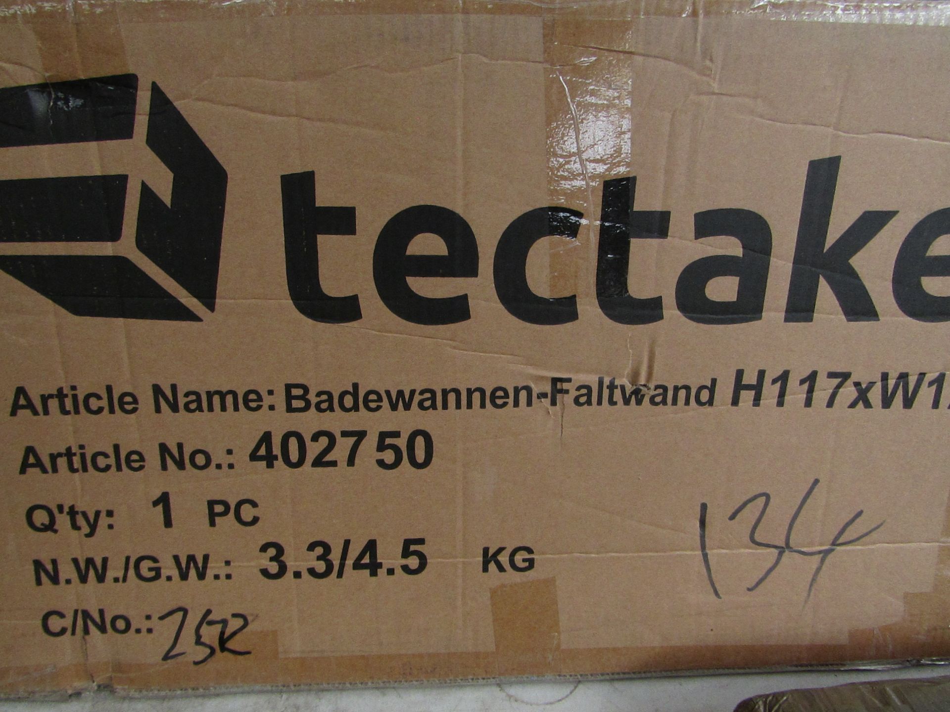 Tectake - Bath Shower Screen Folding - Boxed. RRP £144.00