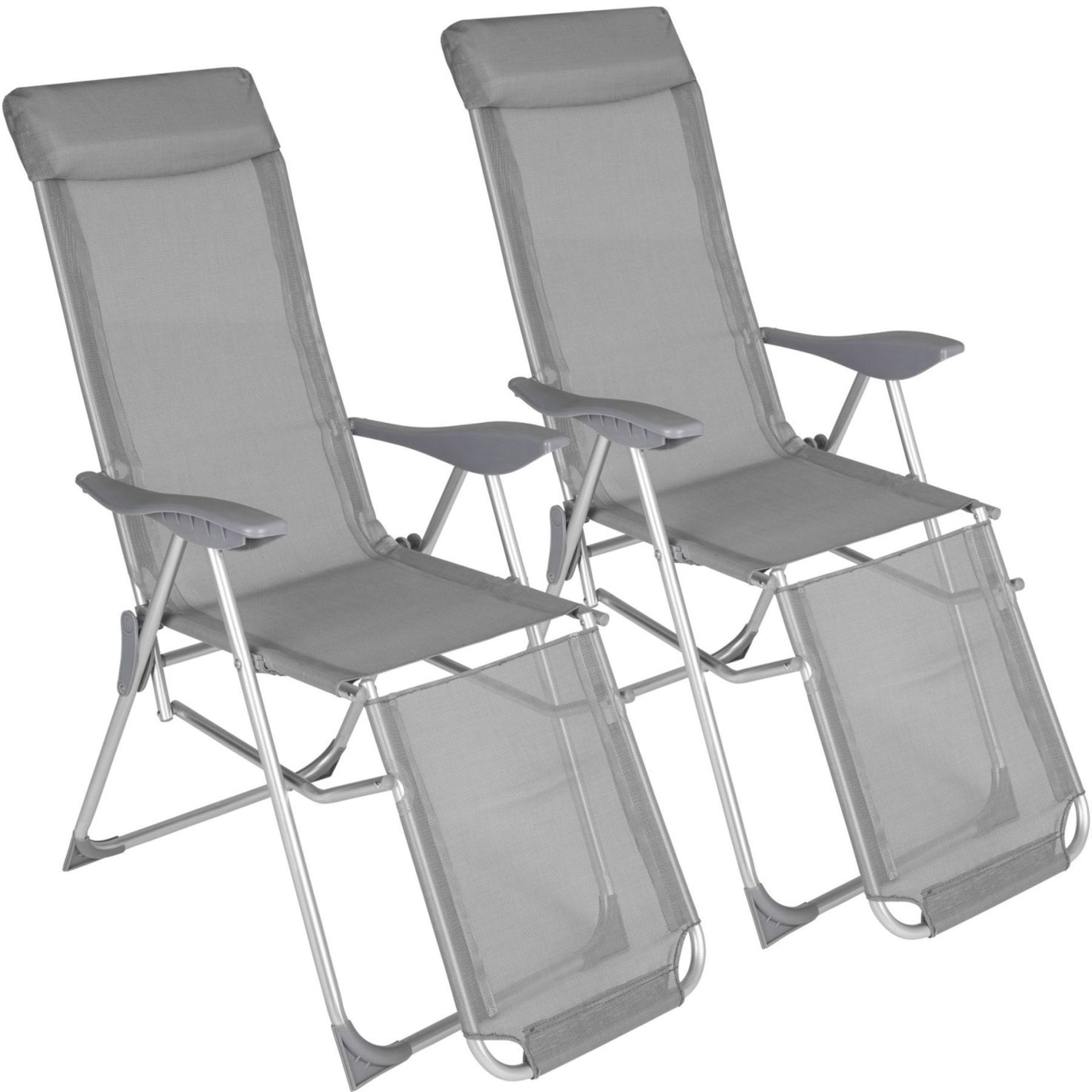 Tectake - Garden Chairs Set Of 2 Jana Grey - Boxed. RRP £70.99 - Image 2 of 2