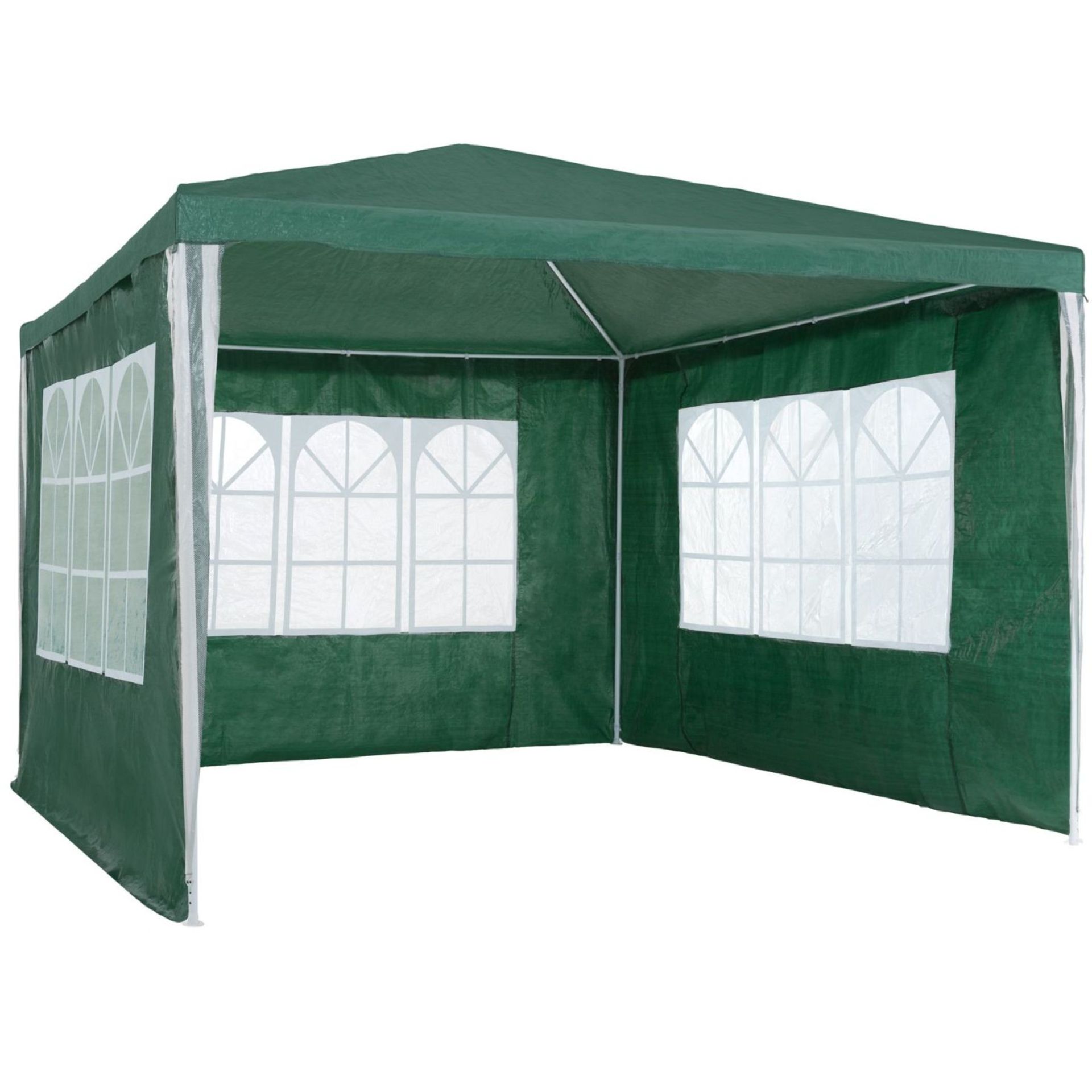 Tectake - Gazebo 3X3M With 3 Side Panels Green - Boxed. RRP £71.99 - Image 2 of 2