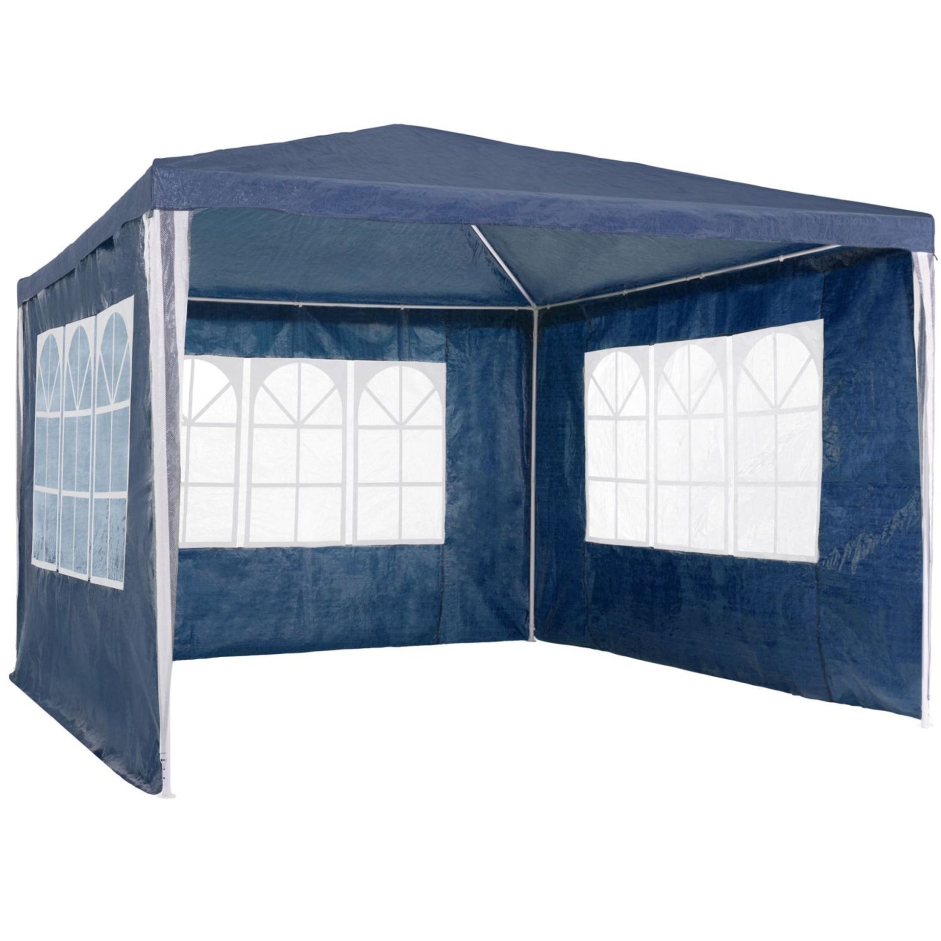 Tectake - Gazebo 3X3M With 3 Side Panels Blue - Boxed. RRP £71.99 - Image 2 of 2