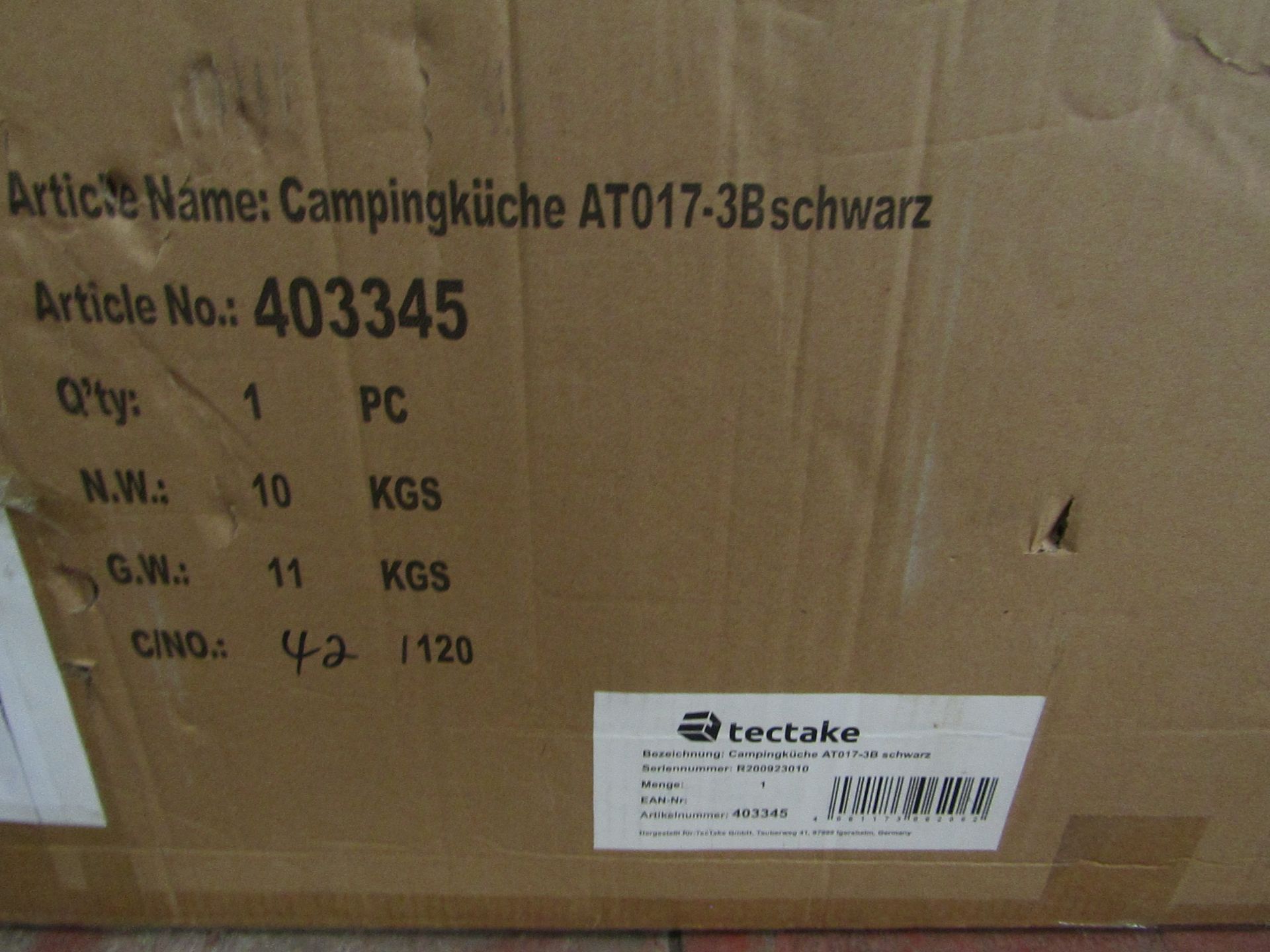 Tectake - Camping Kitchen 116X52X107Cm Black - Boxed. RRP £103.99
