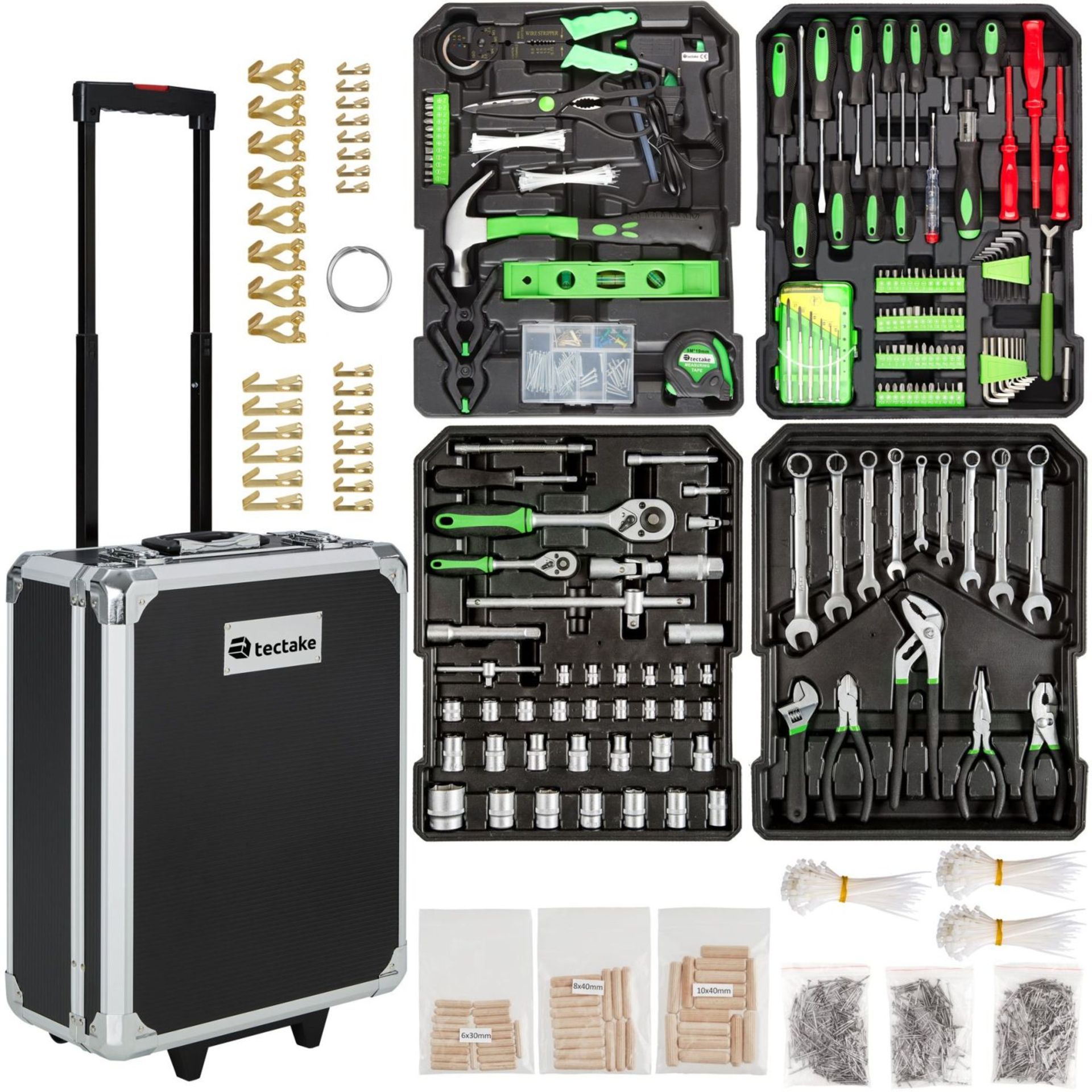 Tectake - Tool Box Trolley 1200 Pcs. Black - Boxed. RRP £90.99