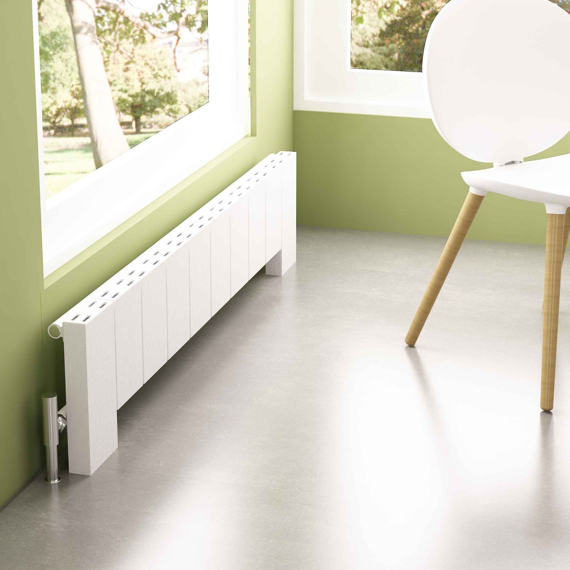 Carisa Elvino Floor radiator, 1245x300mm, comes with wall brackets, Looks to still be factory