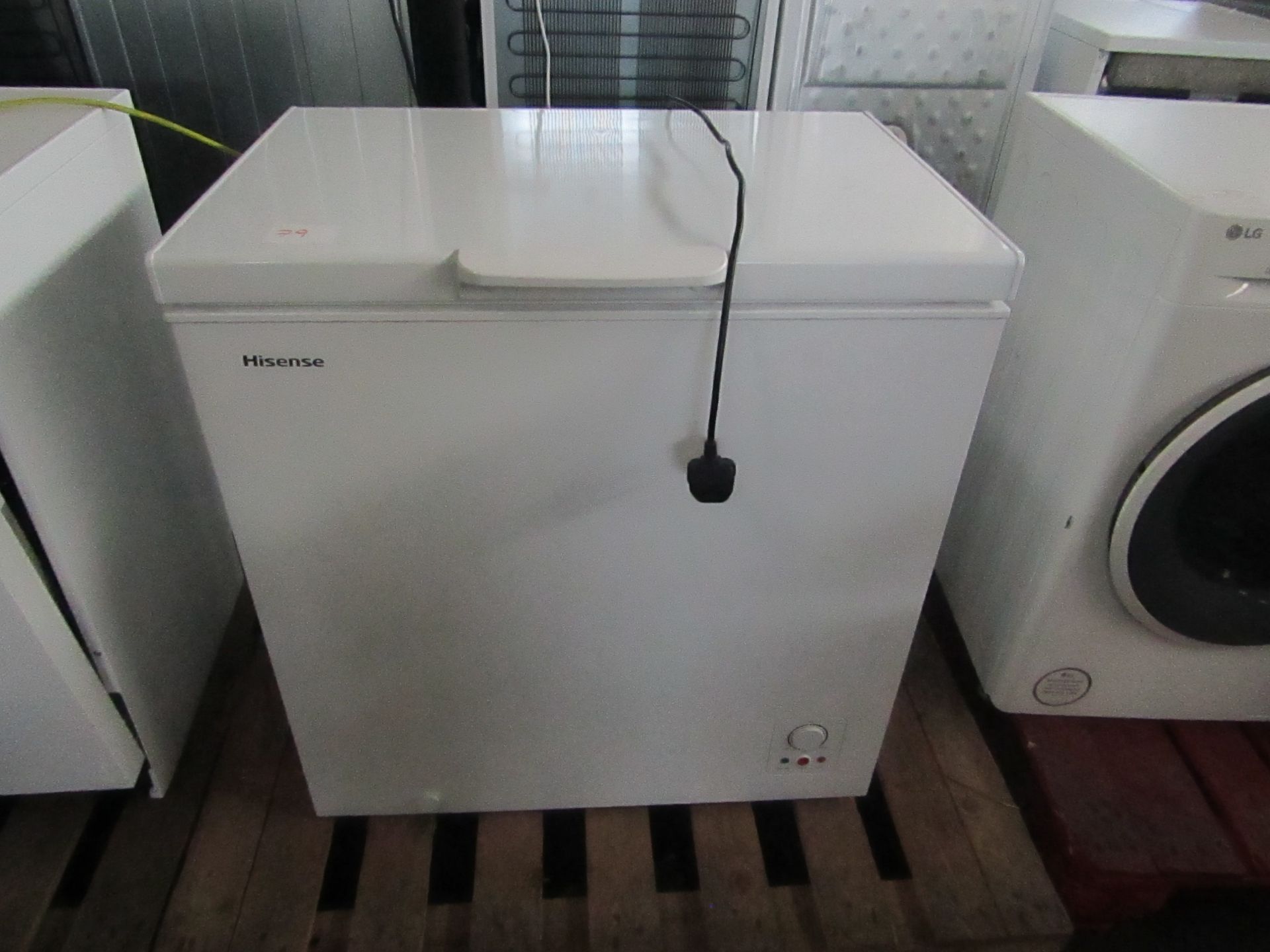 Hisense Chest freezer, powers on and gets cold, has a couple of small marks on it but other wise