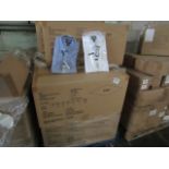 APPROX 250 KIRKLAND CUSTOM FIT SHIRTS. VARIOUS SIZES. NEW AND PACKAGED