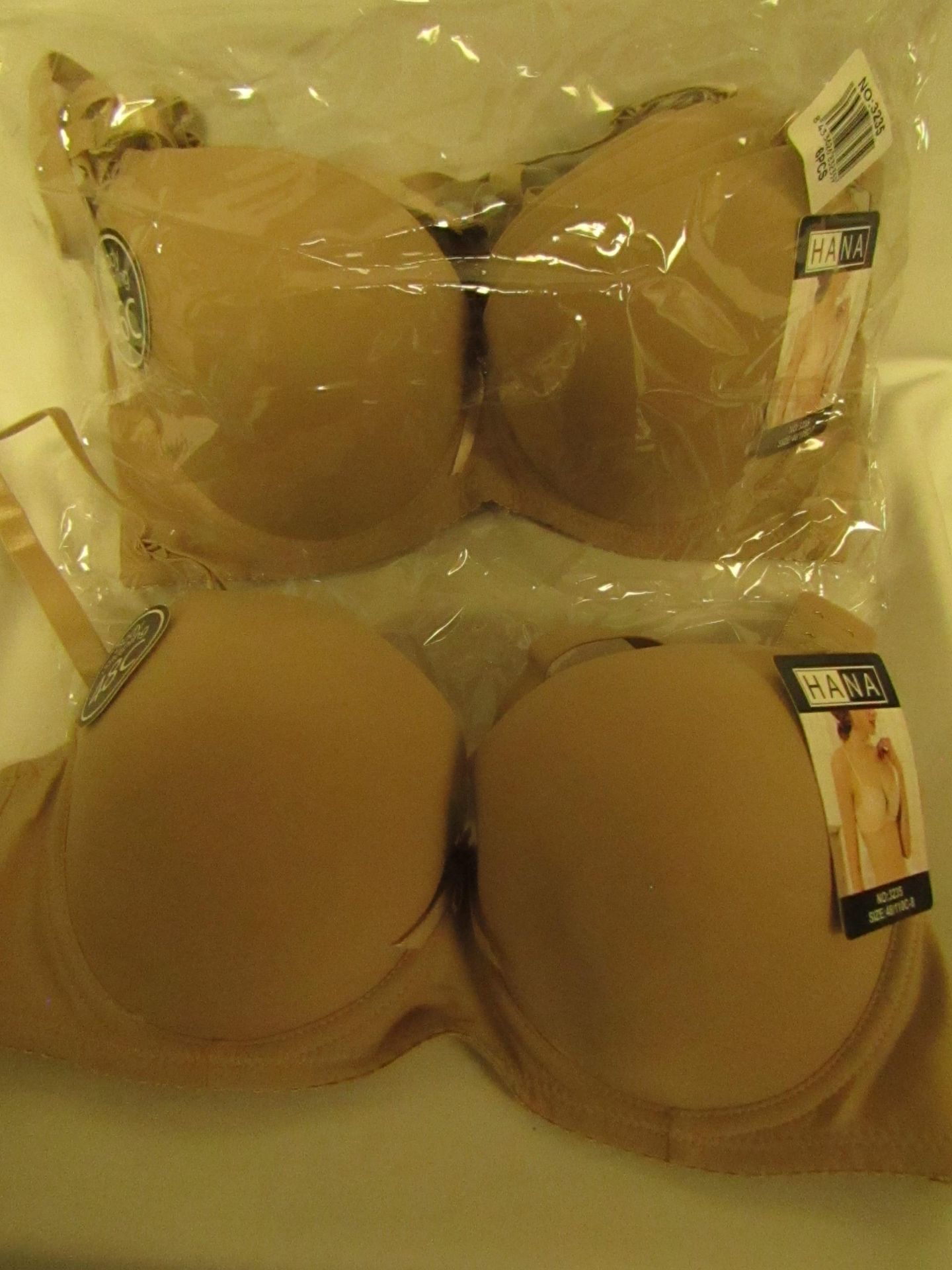 6 X Hana Padded Bra"s Sizes 38C to 48C Nude Colour New & Packaged