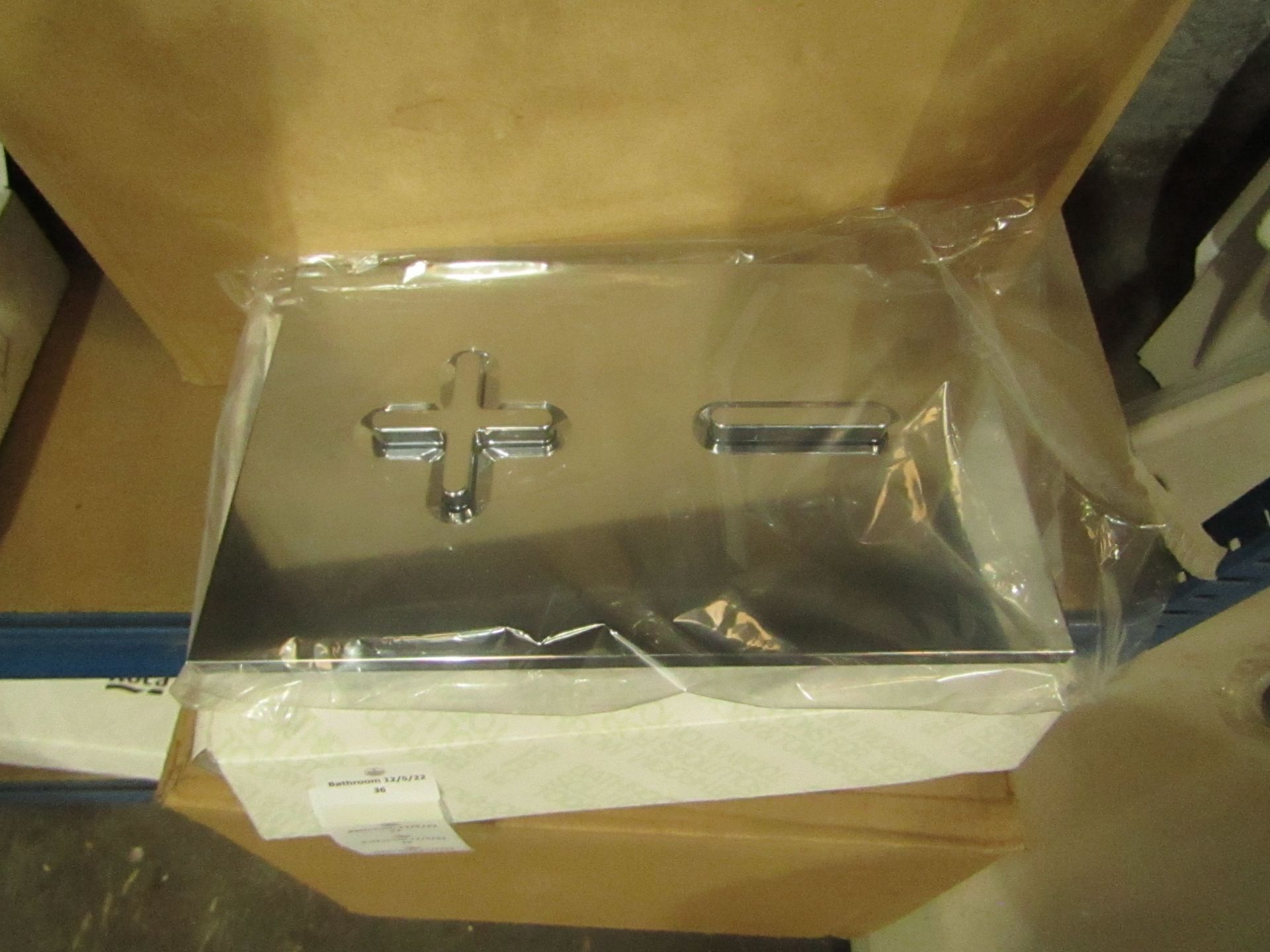 Roca Plate Dual Chrome flush plate, new and boxed.