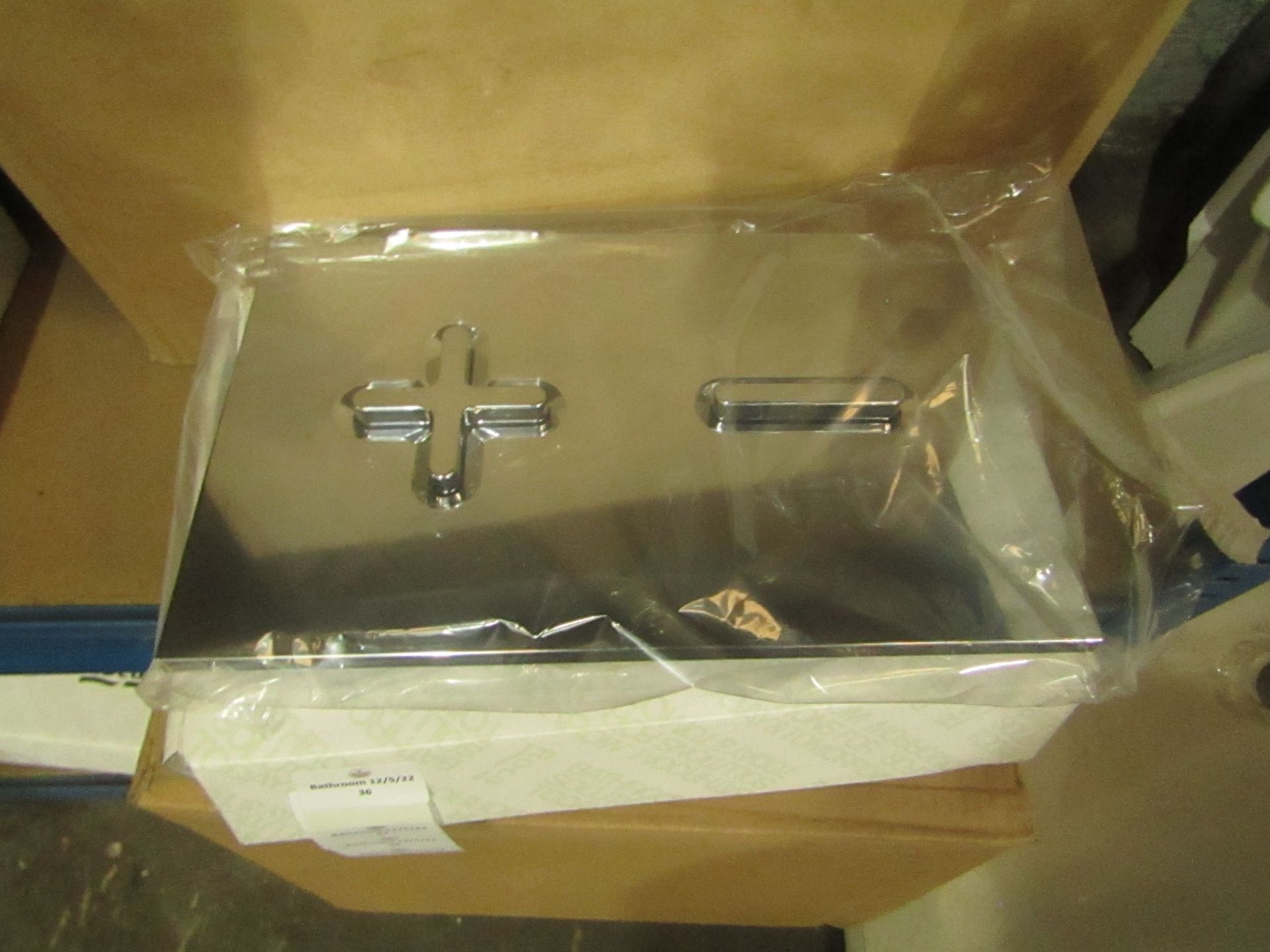 Roca Plate Dual Chrome flush plate, new and boxed.
