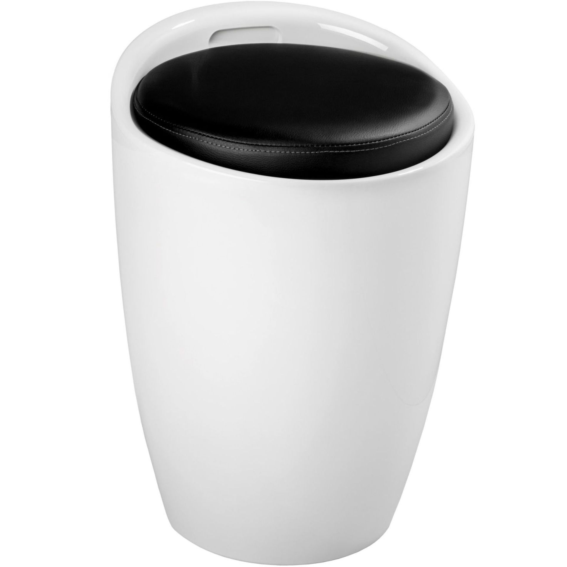 Tectake - Bathroom Stool With Storage Space Black And White - Boxed. RRP £45.99