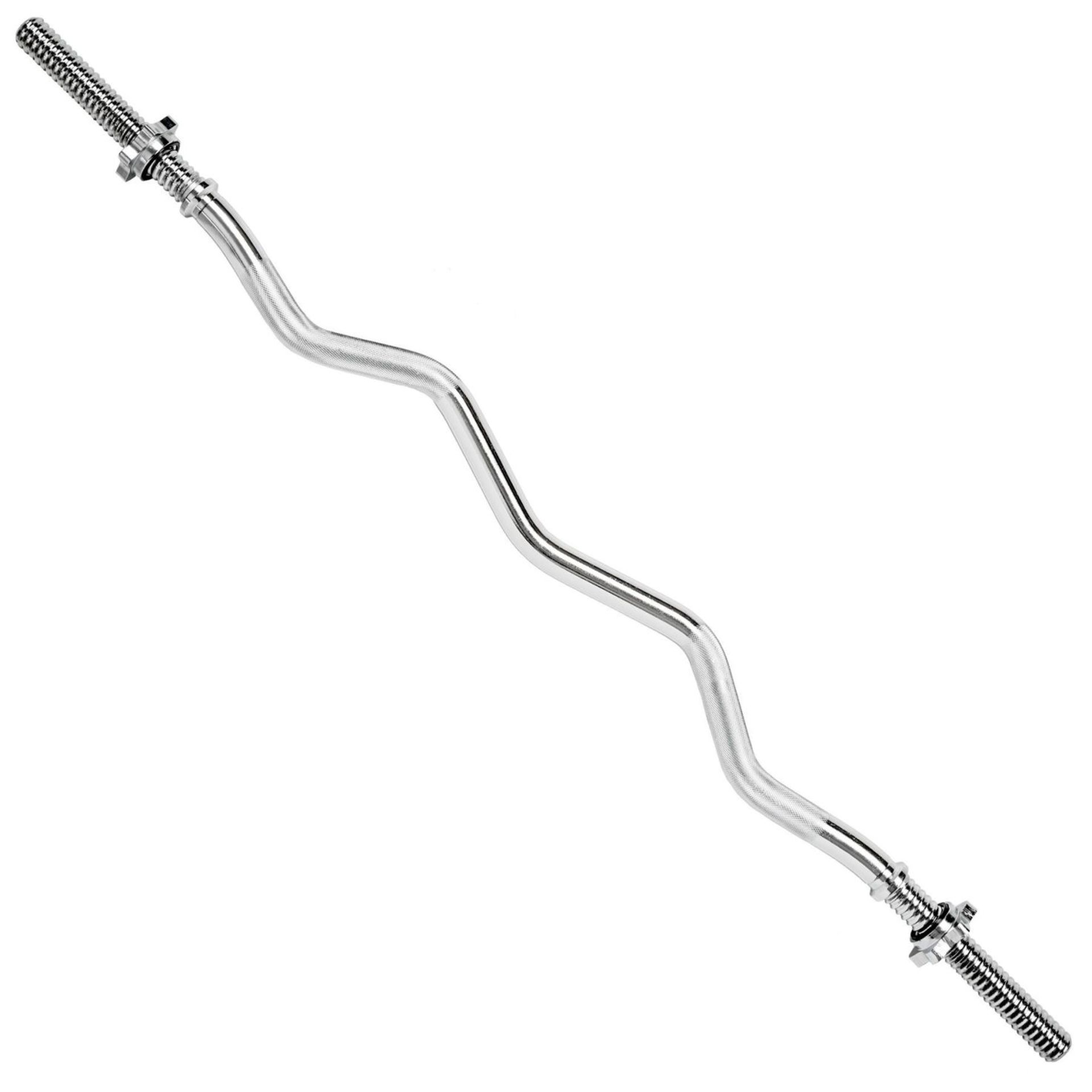 Tectake - Barbell Curl Bar Chrome - Boxed. RRP £38.99