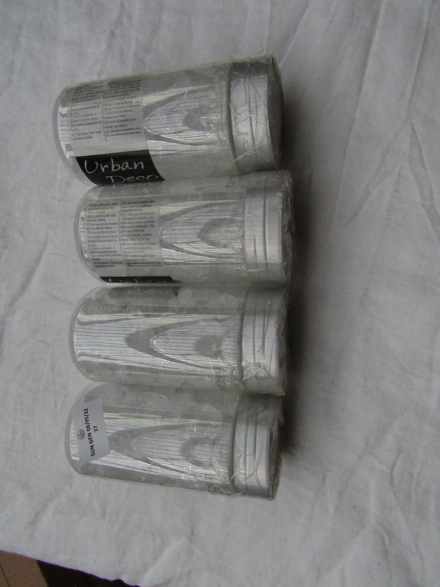 4x Urban Deco - Glass Chunks 25-30mm - 475g Tubes - Unused.