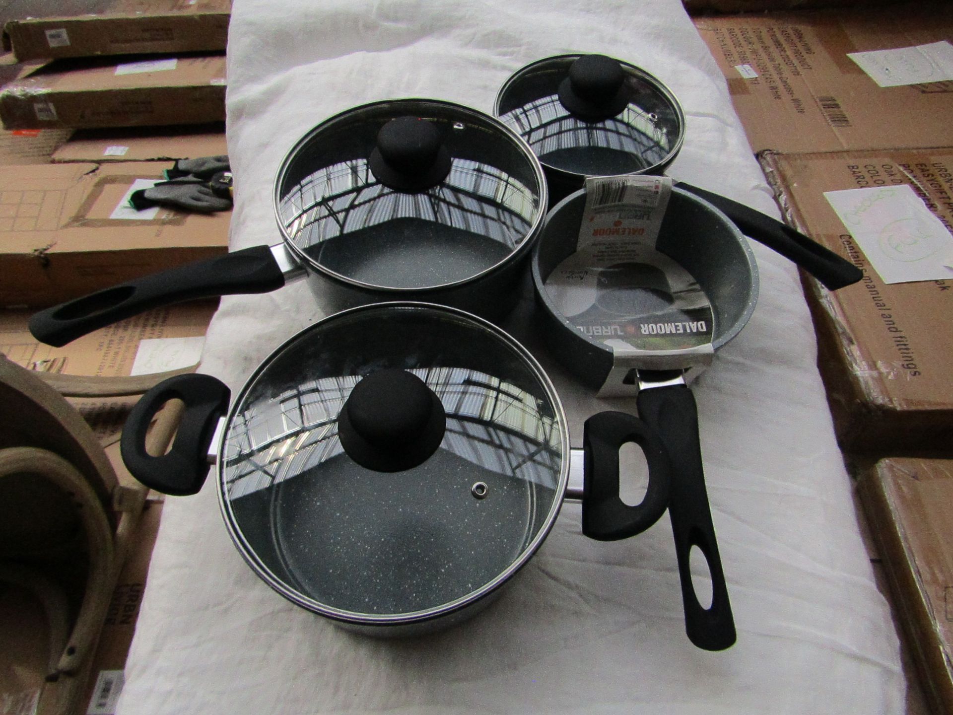 Forged - 7-Piece Cookware Set Marble NonStick - No Packaging.