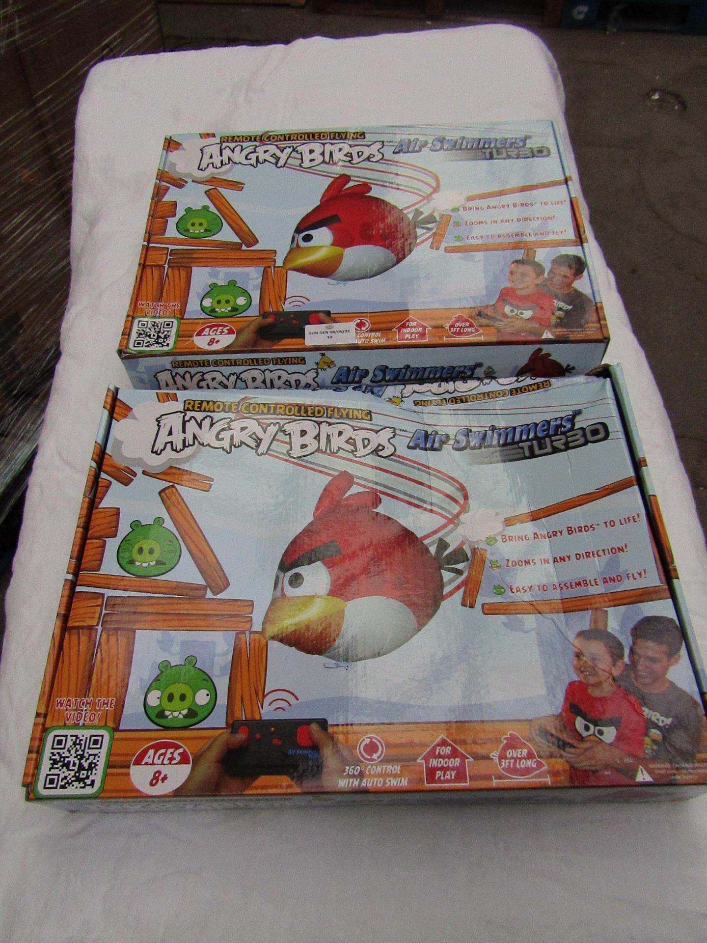 2x Angry Birds - Air Swimmers Turbo RC Flying Bird - Unchecked & Boxed.