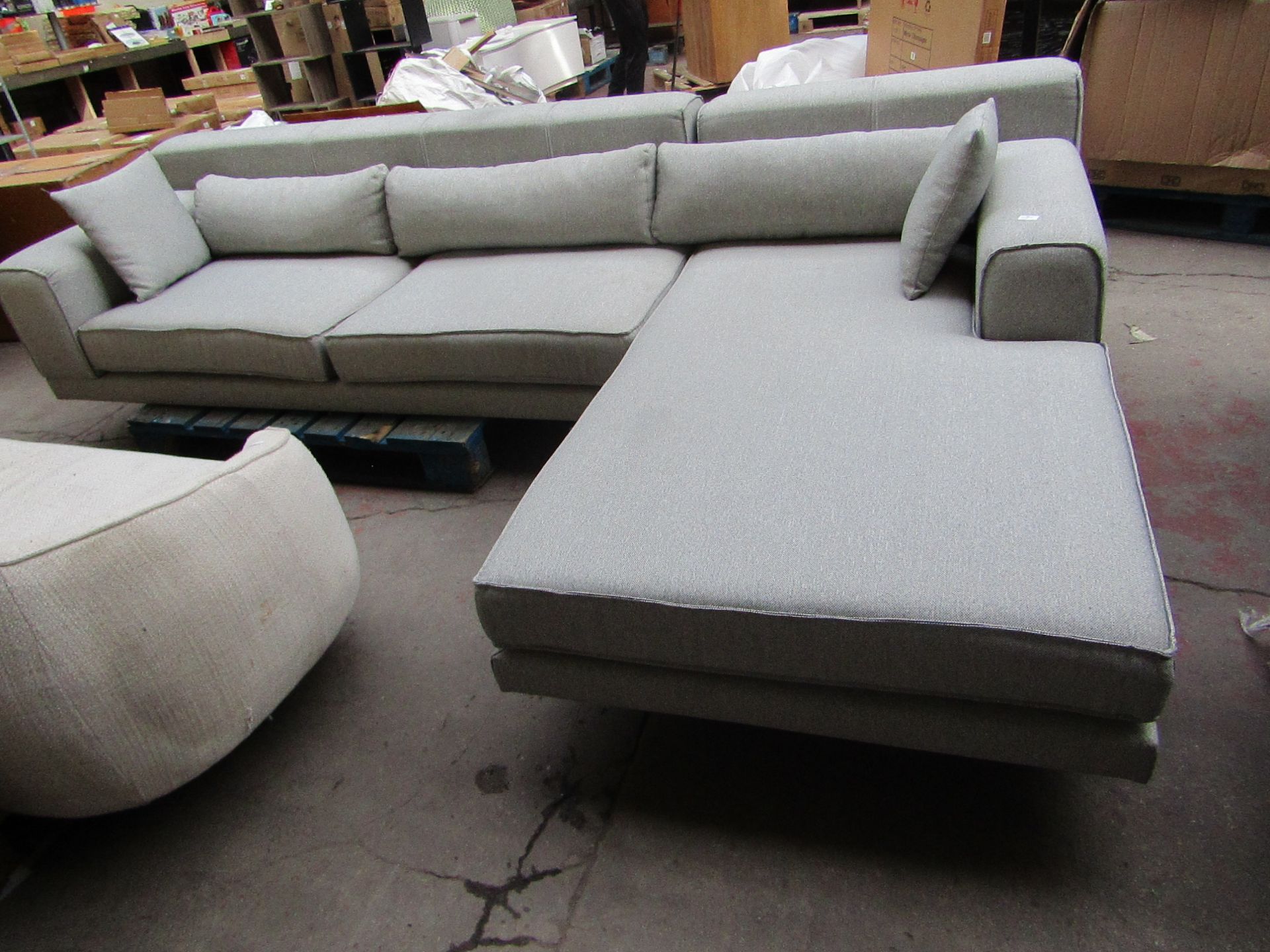 | 1x | Vivense Jivago Left Hand Facing Corner Sofa - Steel Grey - Good Condition - RRP £1435 |