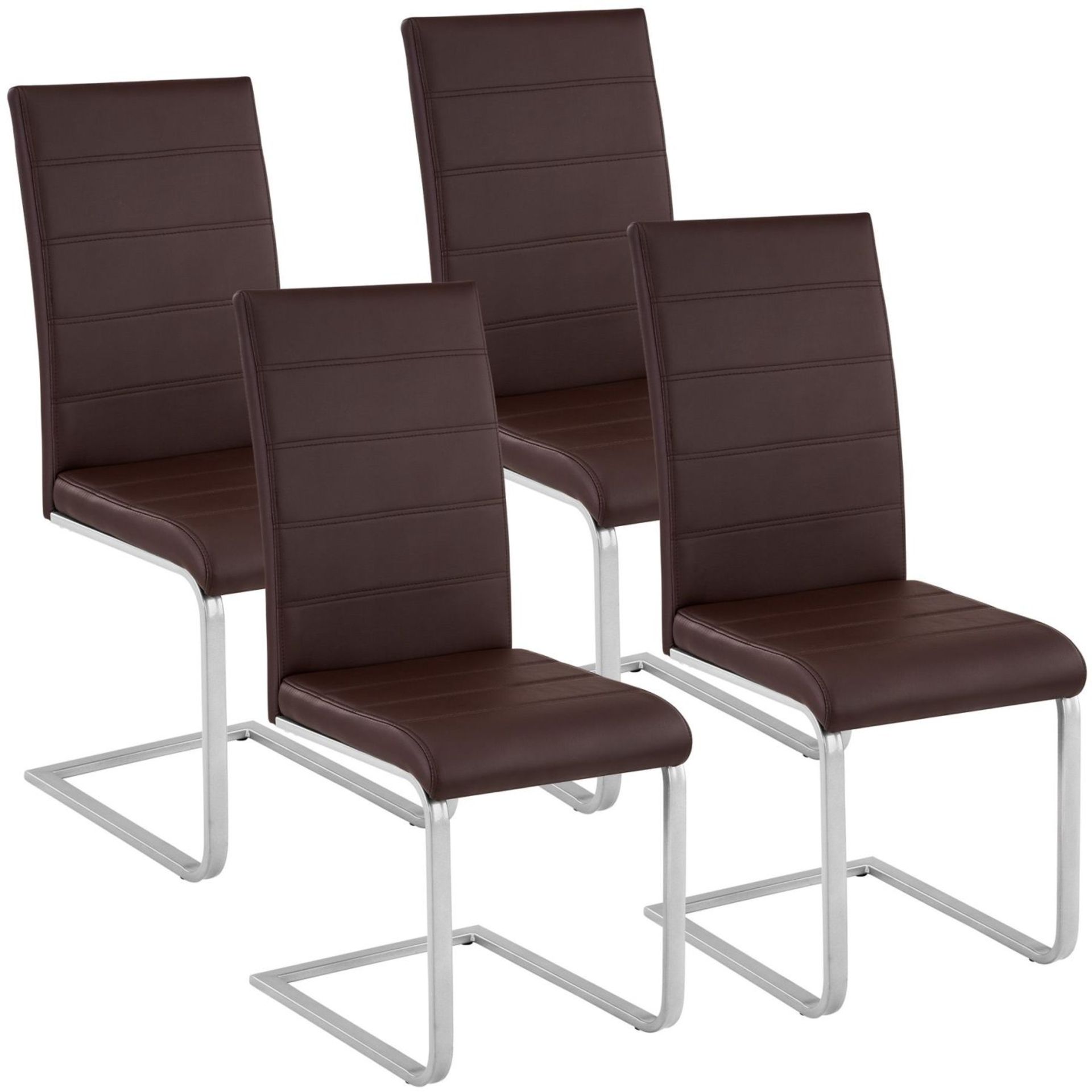 Tectake - 4 Dining Chairs Rocking Chairs Brown - Boxed. RRP £197.99 - Image 2 of 2