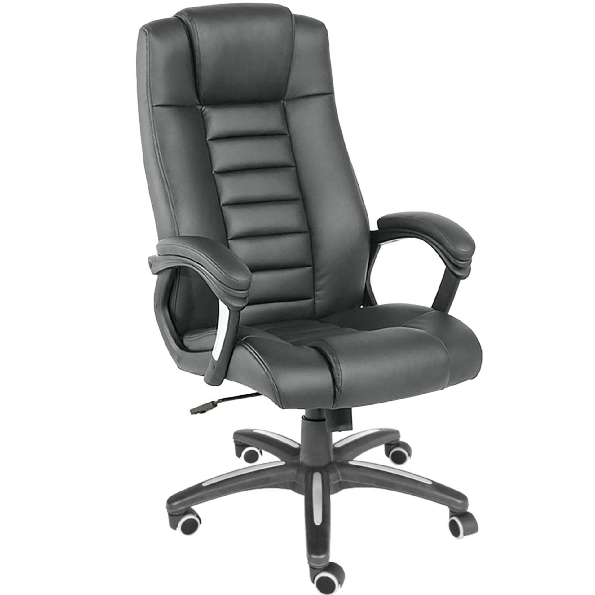 Tectake - Luxury Office Chair Made Of Artificial Leather Black - Boxed. RRP £109.99 - Image 2 of 2
