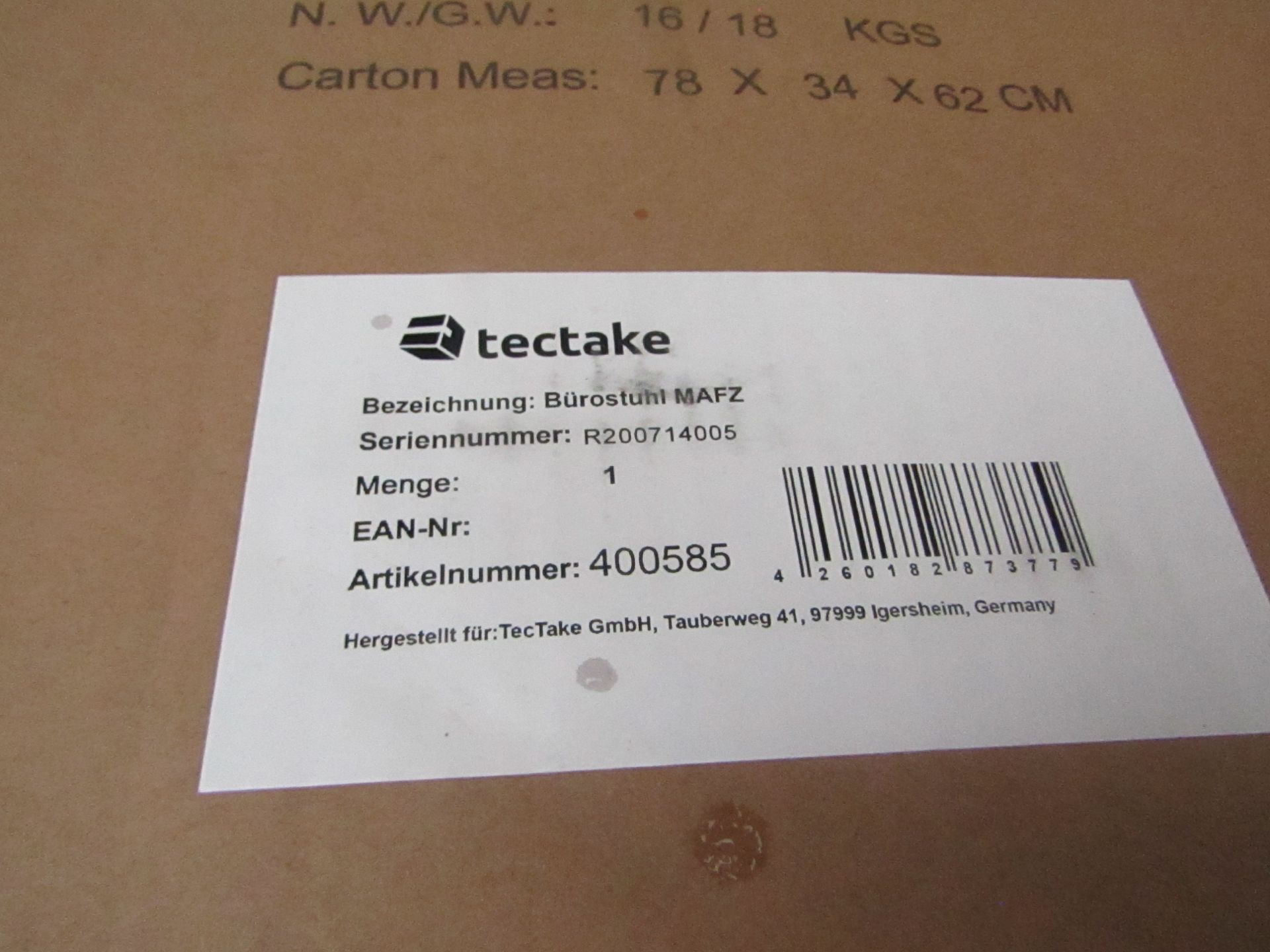 Tectake - Luxury Office Chair Made Of Artificial Leather Black - Boxed. RRP £109.99