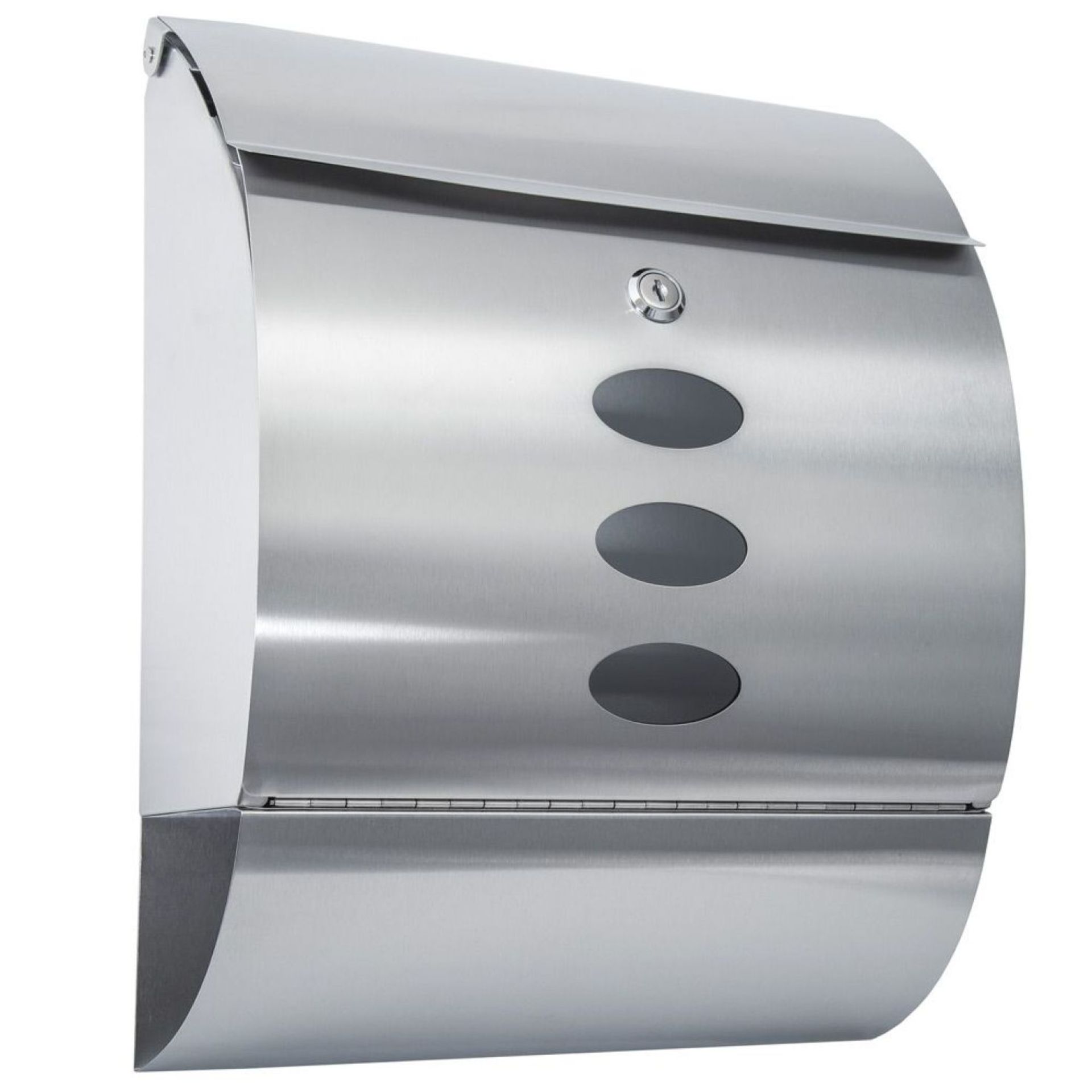 Tectake - Mailbox With Newspaper Tube Rounded Stainless Steel Silver - Boxed. RRP £31.99 - Image 2 of 2