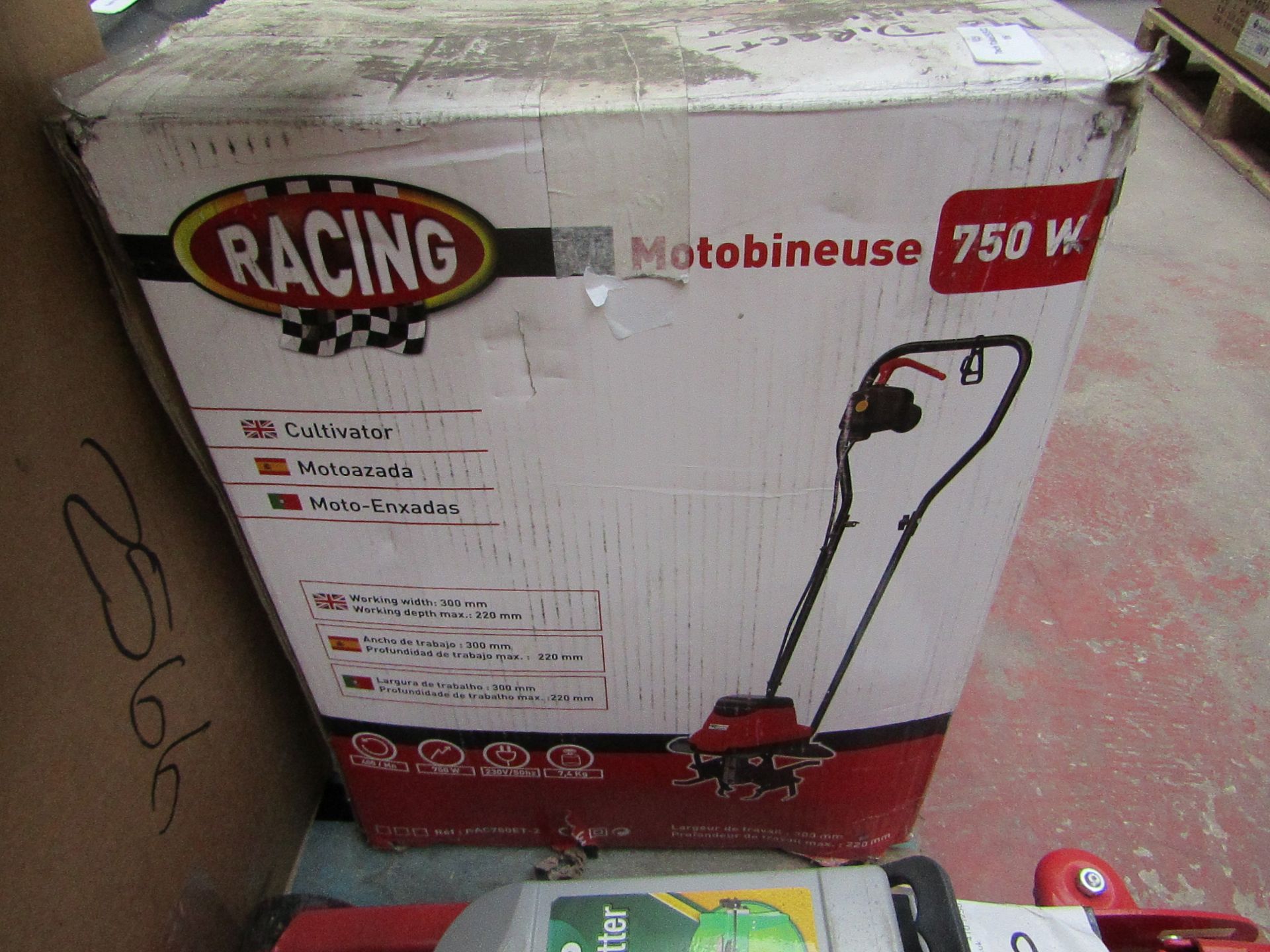 1x Racing 750w rotovator - Used Condition - Unchecked and Untested this item is a return and the
