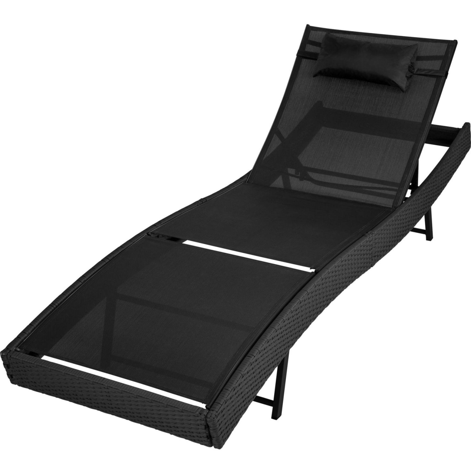 Tectake - Sun Lounger Delphine Rattan Black - Boxed. RRP £95.99 - Image 2 of 2