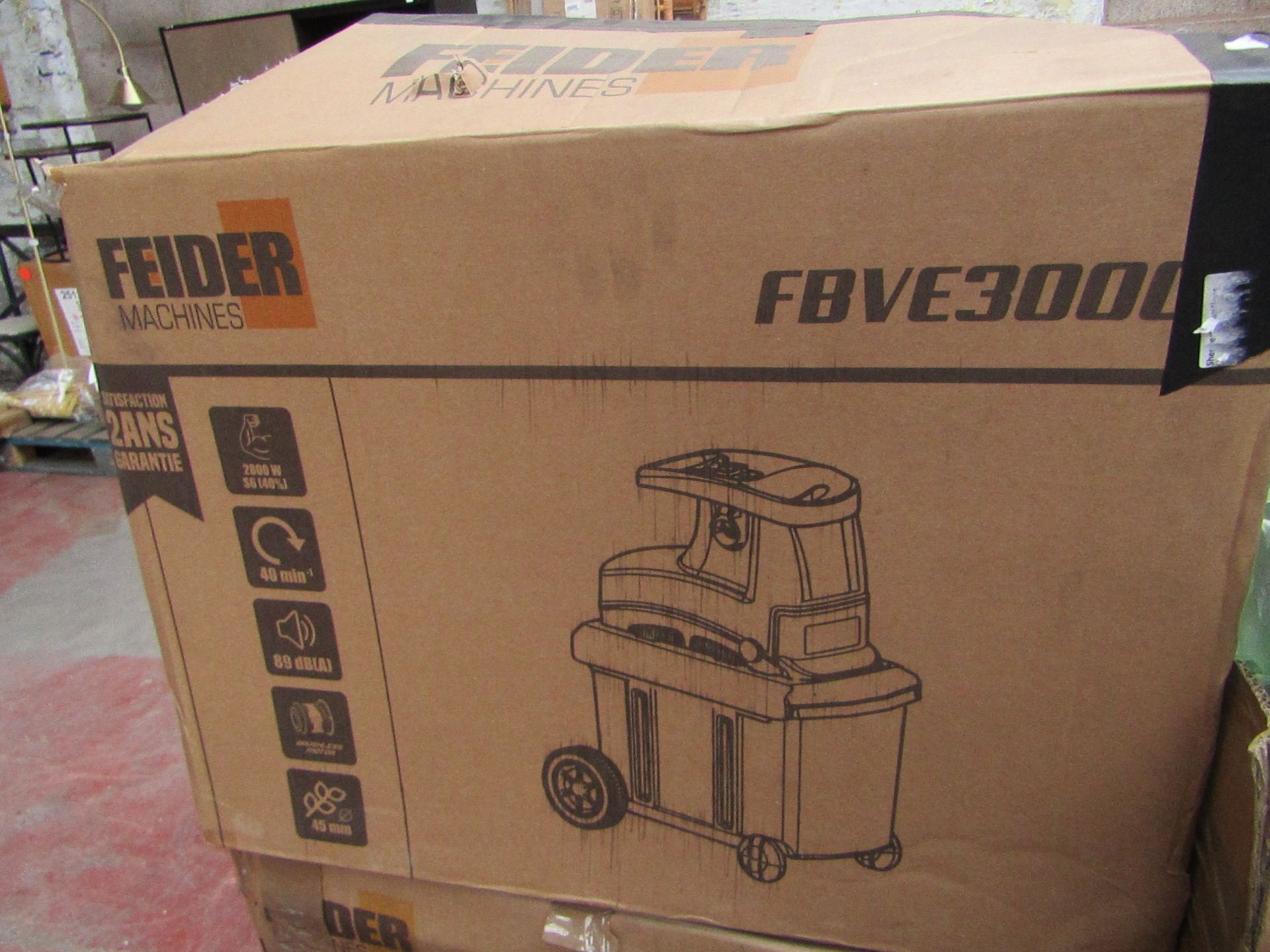 1x Feider -FBVE3000 garden shredder - Used Condition - Unchecked and Untested this item is a