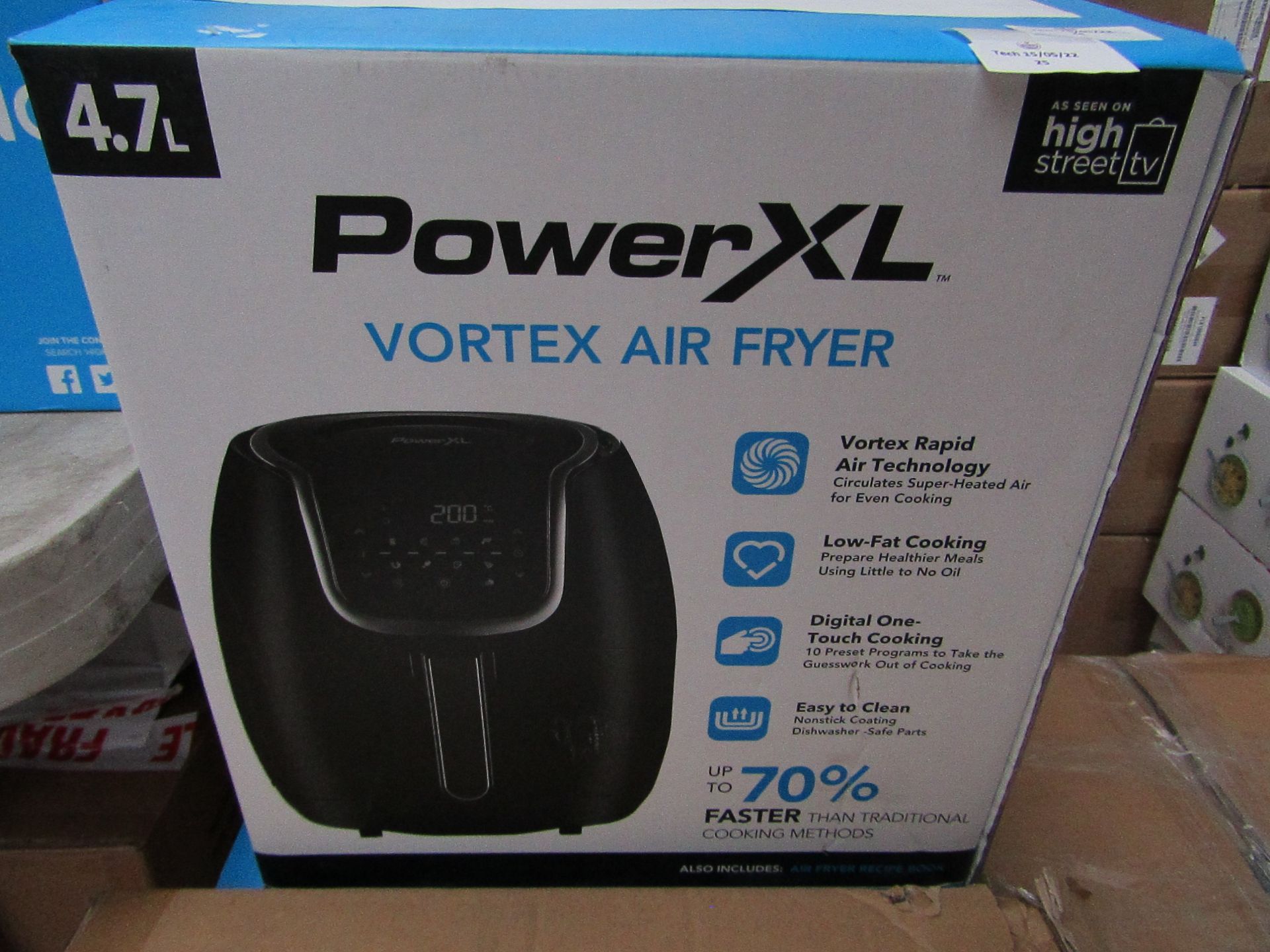 1 x Power XL Vortex HF 8096TS 4.7L Air Fryer Black VORTEX 4.7L RRP £99.99 SKU HST-APG-