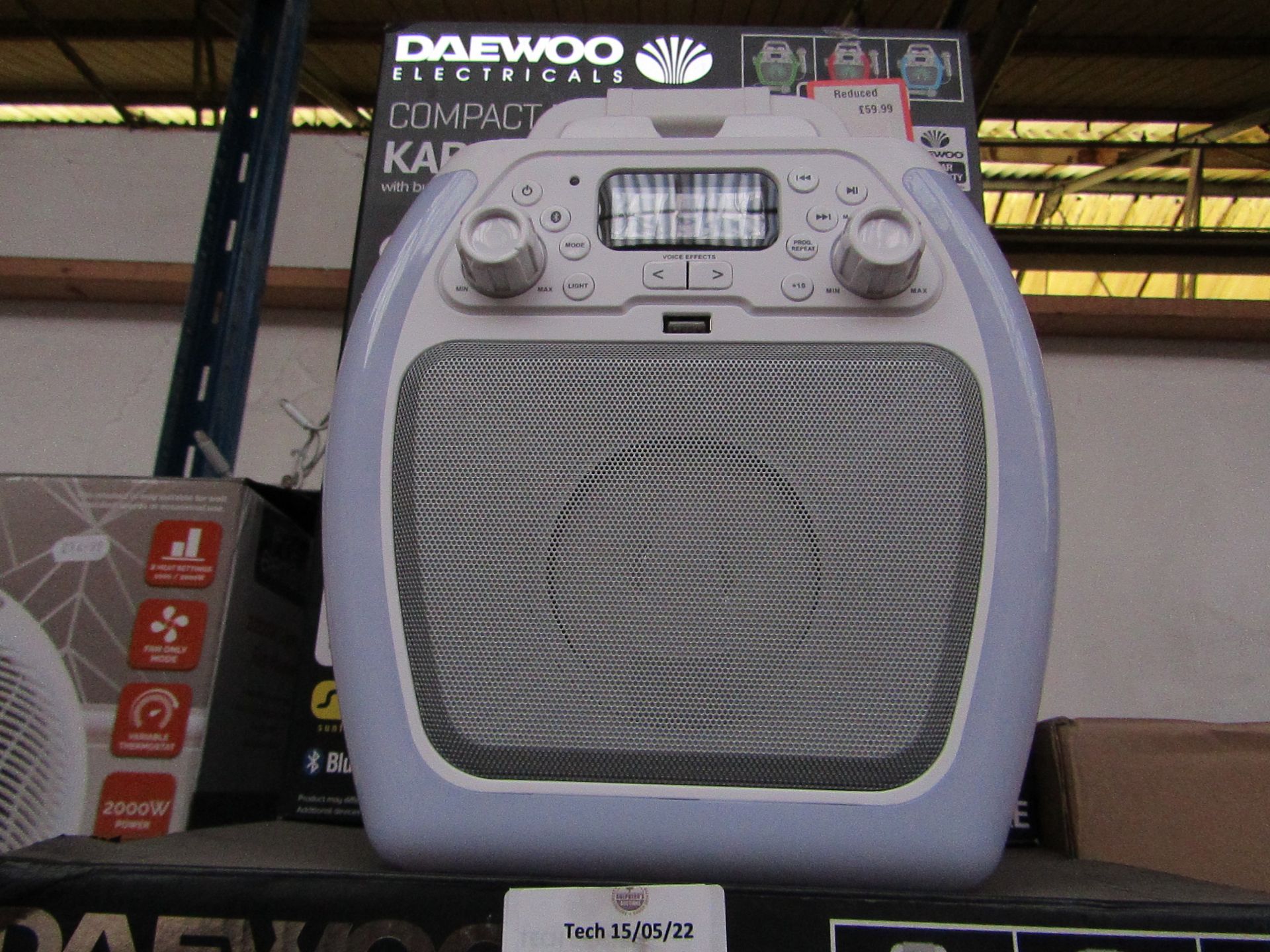 3x Daewoo - Compact Bluetooth Karaoke Machine, Powers On But We Have Not Tested Any Further, RRP £