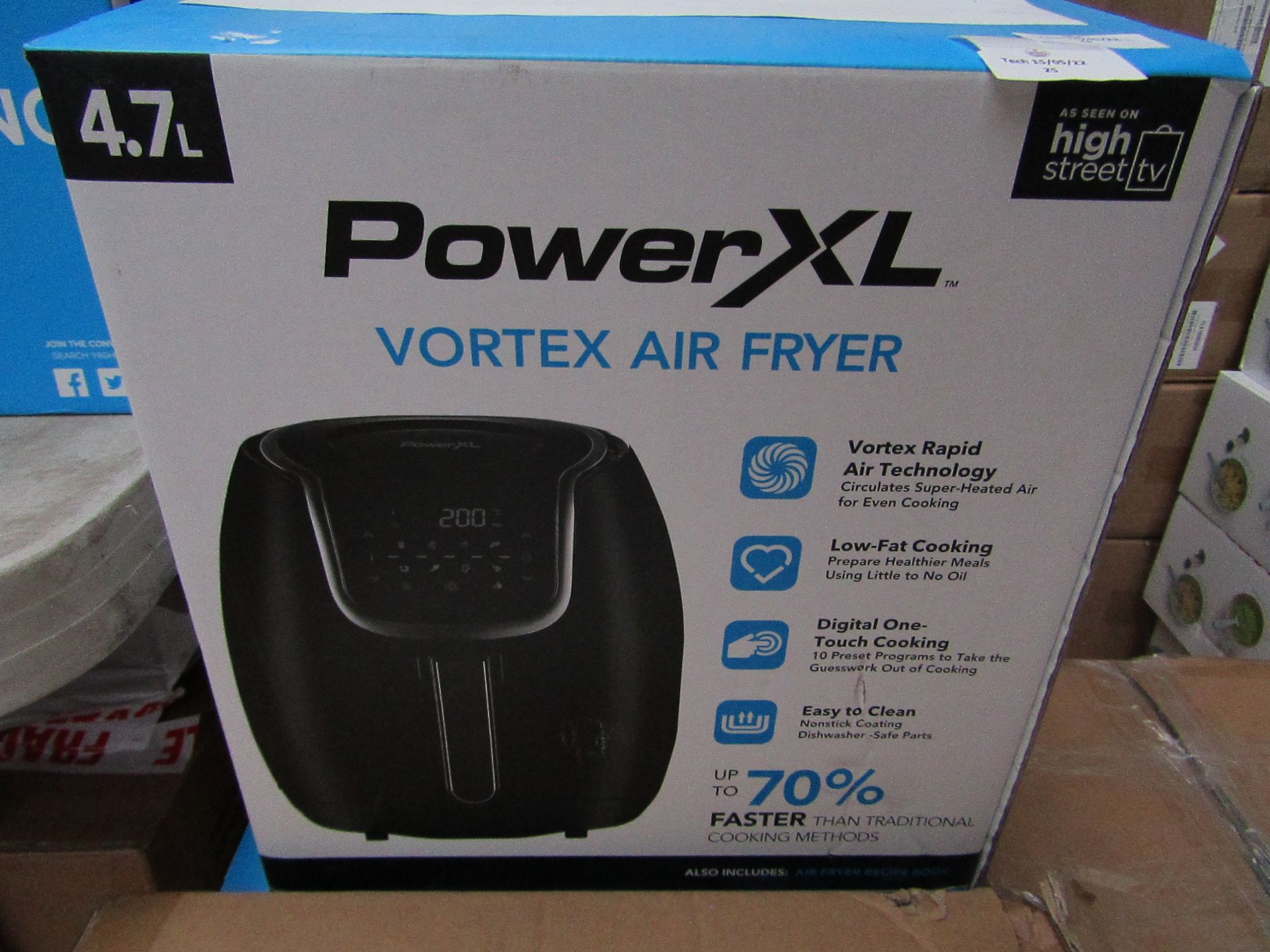 1 x Power XL Vortex HF 8096TS 4.7L Air Fryer Black VORTEX 4.7L RRP £99.99 SKU HST-APG-