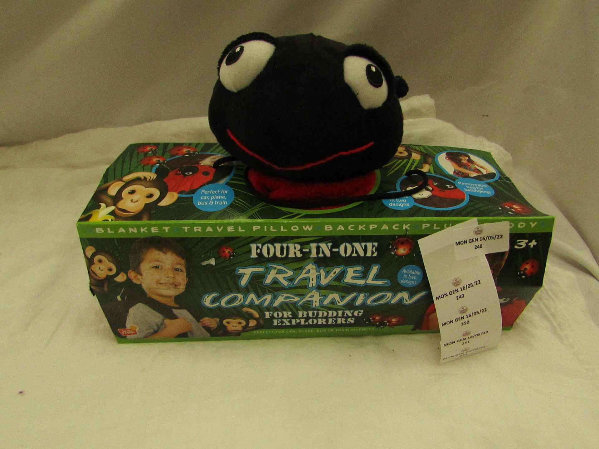 Travel Companion - Ladybird Four-In-One - Blanket / Pillow / Backpack / Plush Buddy - Unused.