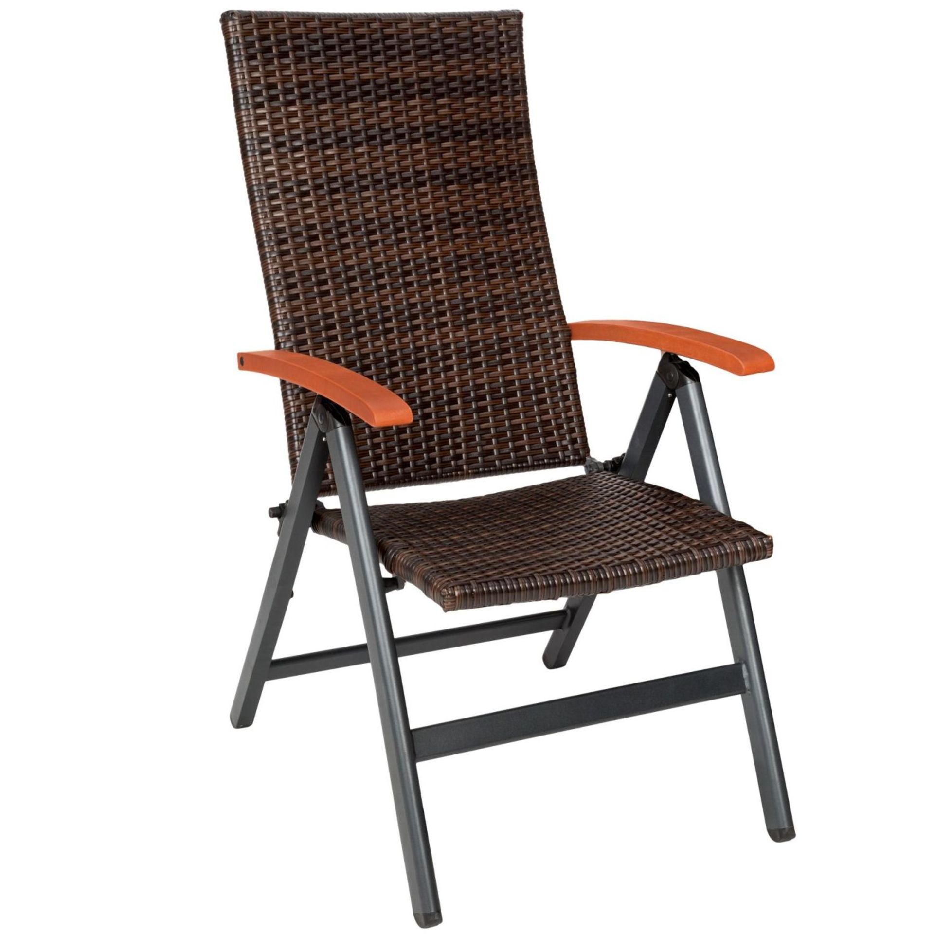 Tectake - Foldable Rattan Garden Chair Melbourne Brown - Boxed. RRP £131.99 - Image 2 of 2