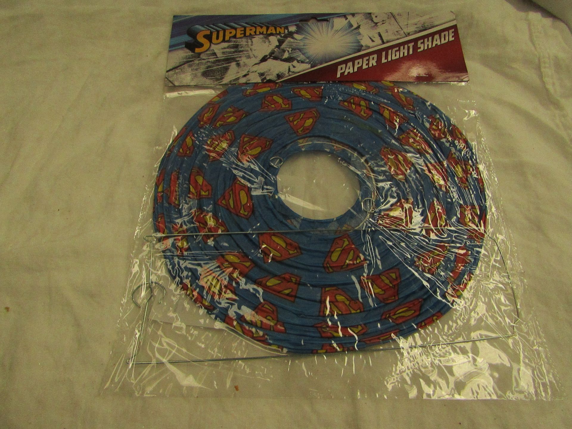 20x DC - SuperMan Paper Light Shades ( Approx 30cm Dia ) - Unused & Packaged.