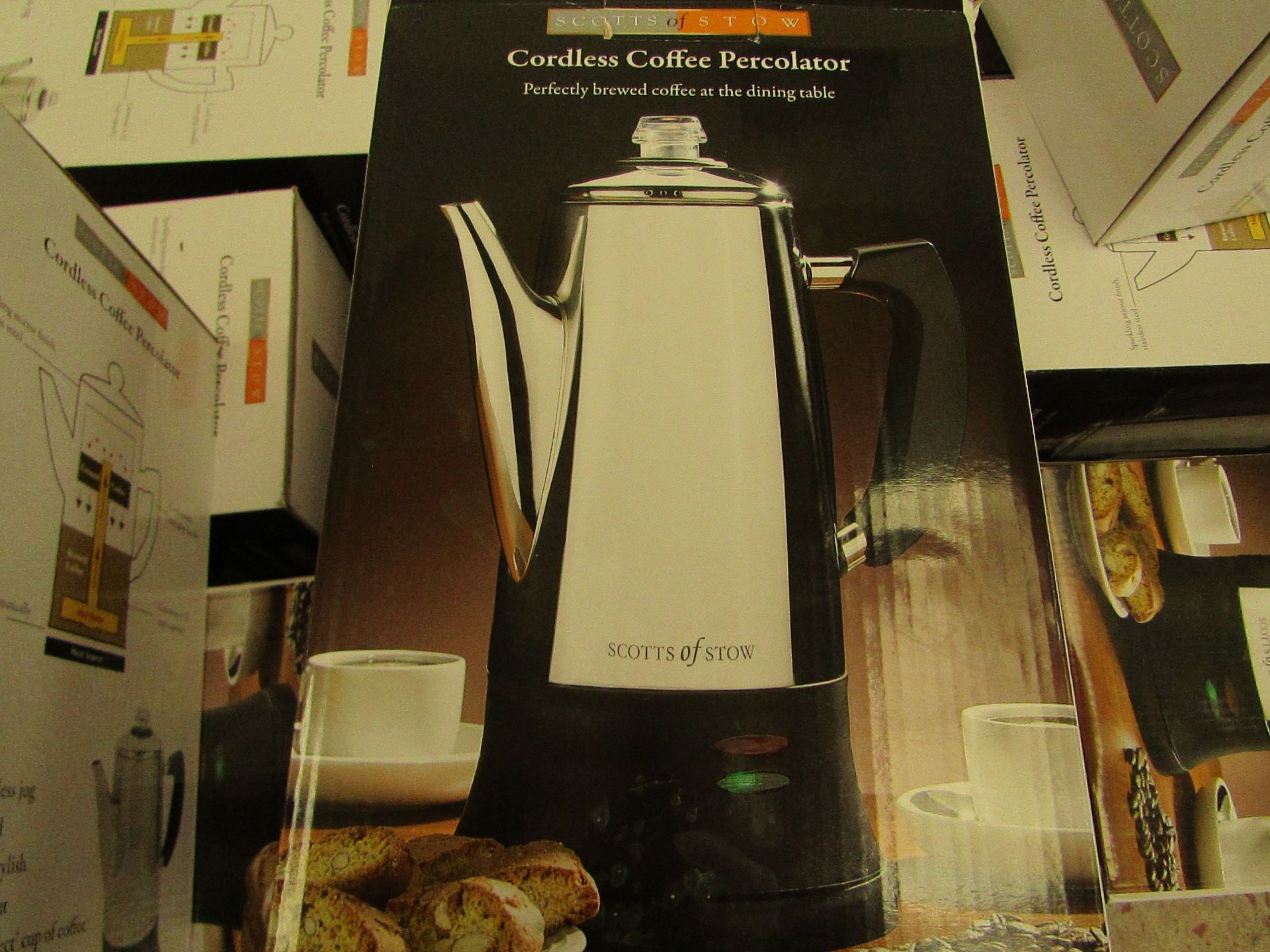 1 x Scotts of Stow Cordless Electric Coffee Percolator RRP œ59.95 SKU SCO-DIR-3142703 TOTAL RRP