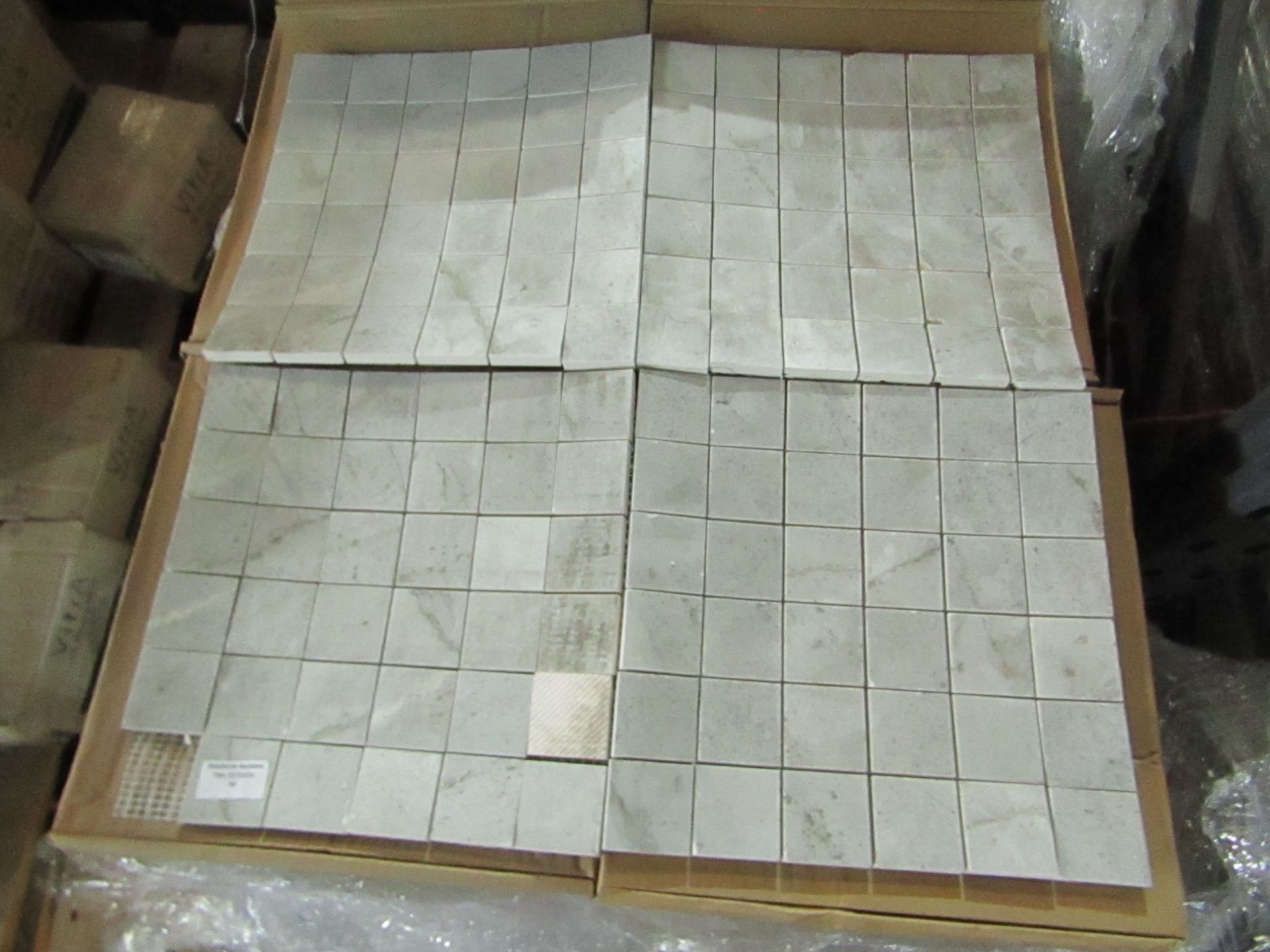 42x Boxes of 8 Vitra Sahara Mocha Mosaic 300 x 150 (in sheets of 300x300, brand new. Total RRP ?88