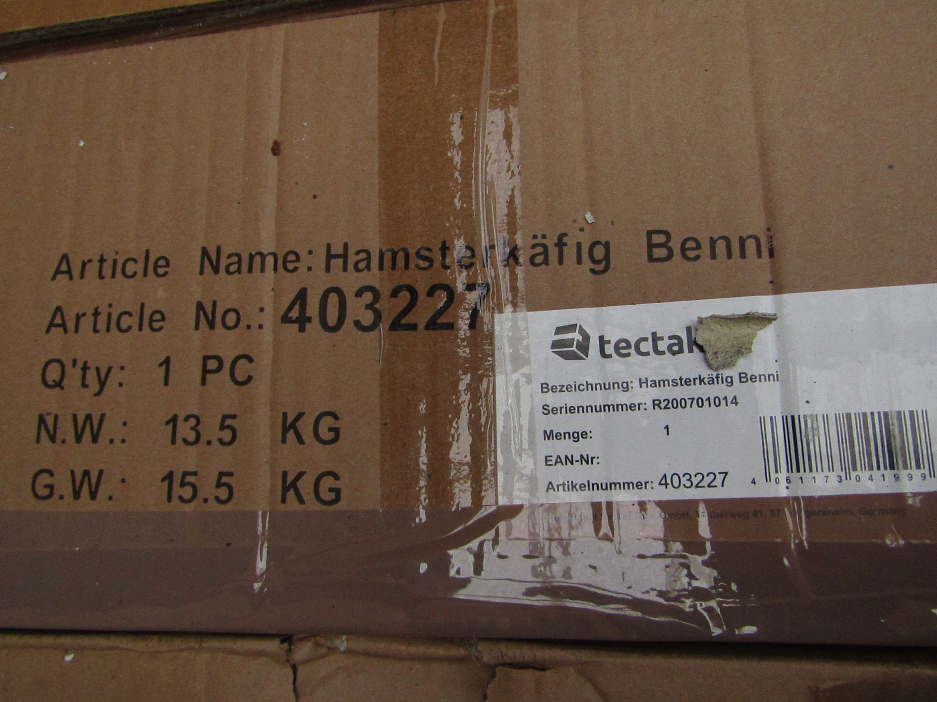 Tectake - Hamster Cage Made Of Wood 115X60X58Cm Brown - Boxed. RRP œ89.99