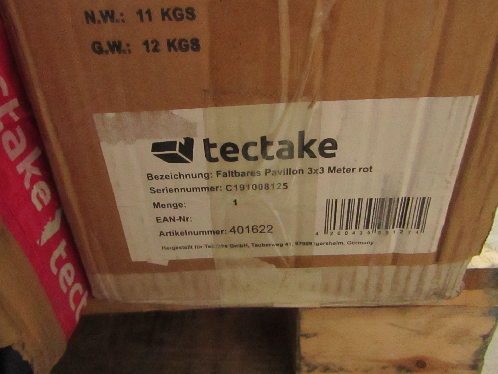 Tectake - Gazebo Foldable 3X3M Pink - Boxed. RRP œ77.99