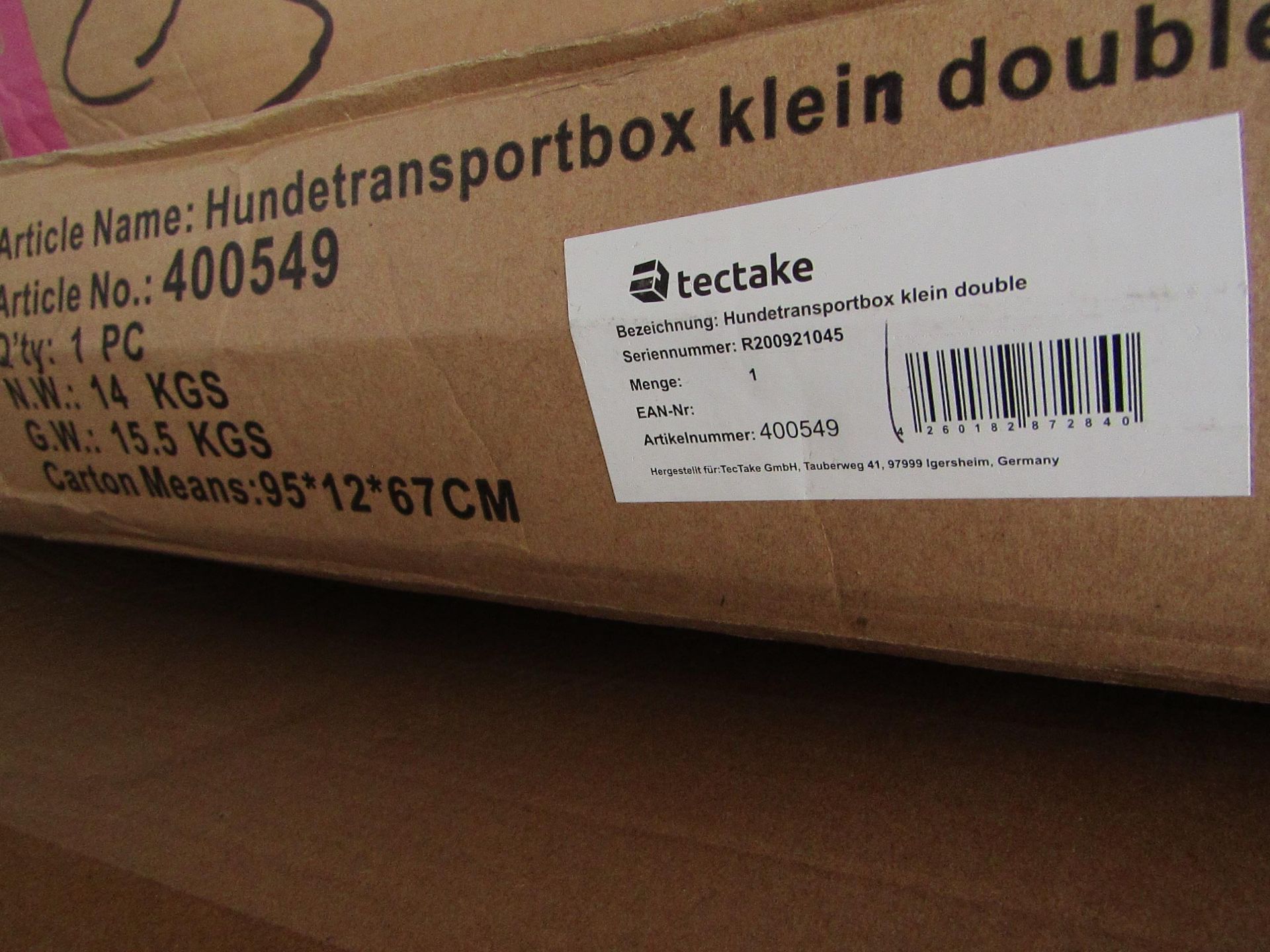 Tectake - Dog Crate Double - Boxed. RRP œ124.00