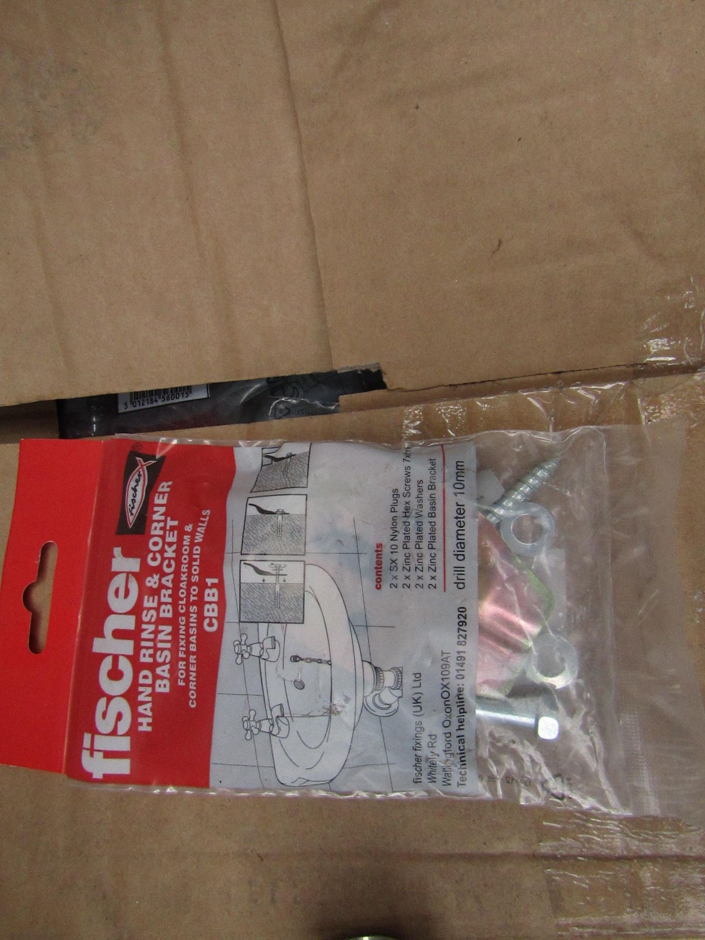 Box of approx 10x packs of Fischer CBB1 basin fixing kits - Unused.