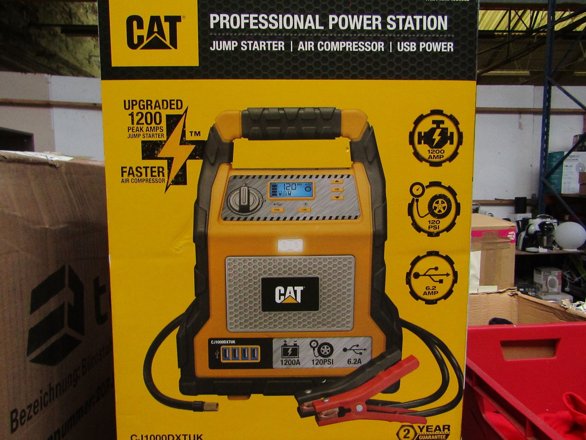 CAT - Professional Power Station 1200Amp ( Jump Starter, Air Compressor, USB Power ) - Untested &
