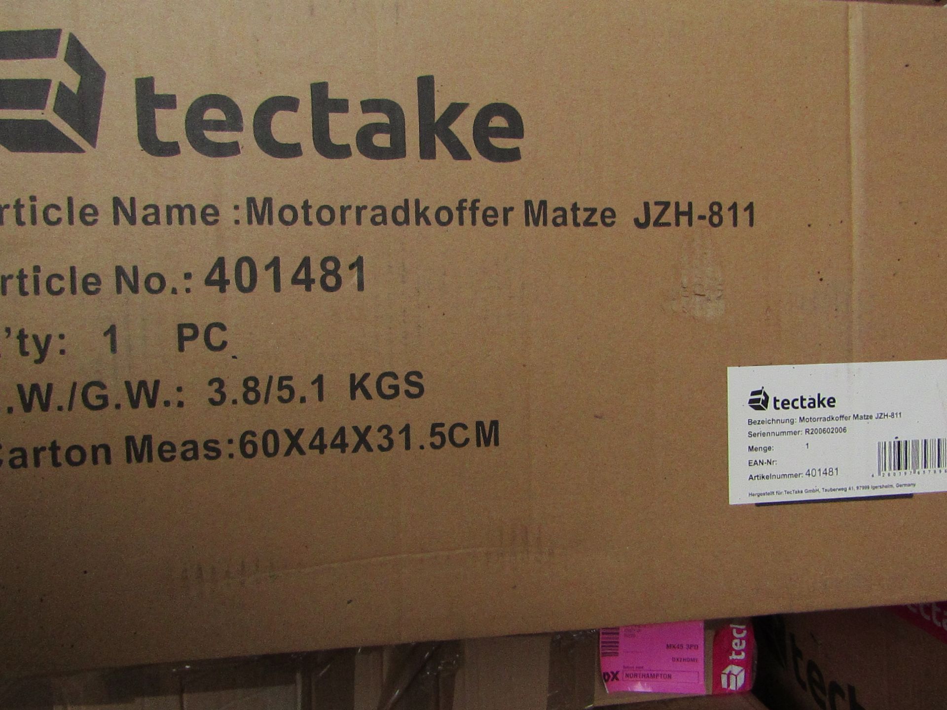 Tectake - Top Box For Motorcycle Approx. 48 Litres Black - Boxed. RRP œ53.99