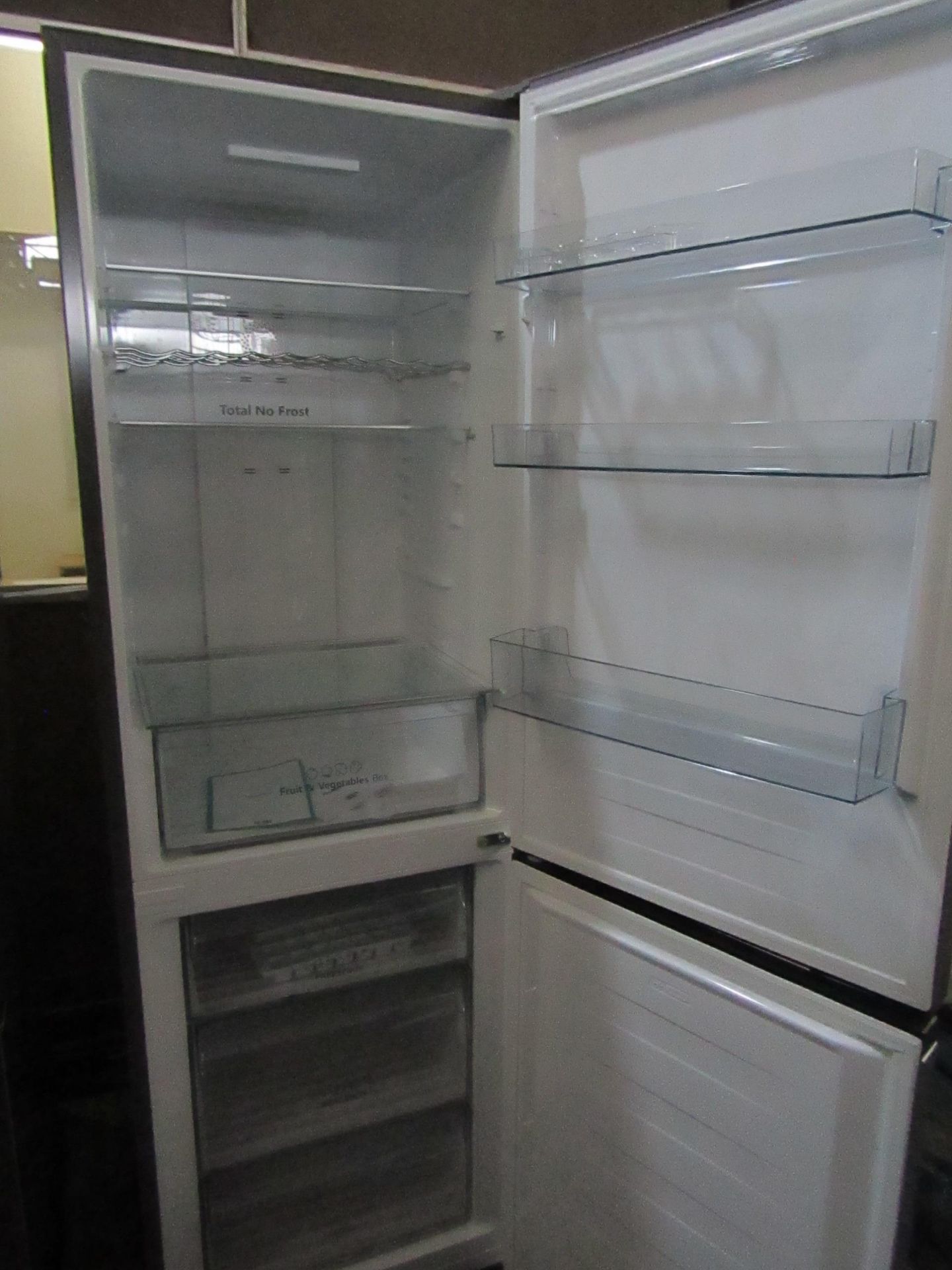 Hisense 60/40 fridge freezer, clean inside and a couple of small dents on the fridge door, tested - Image 2 of 2