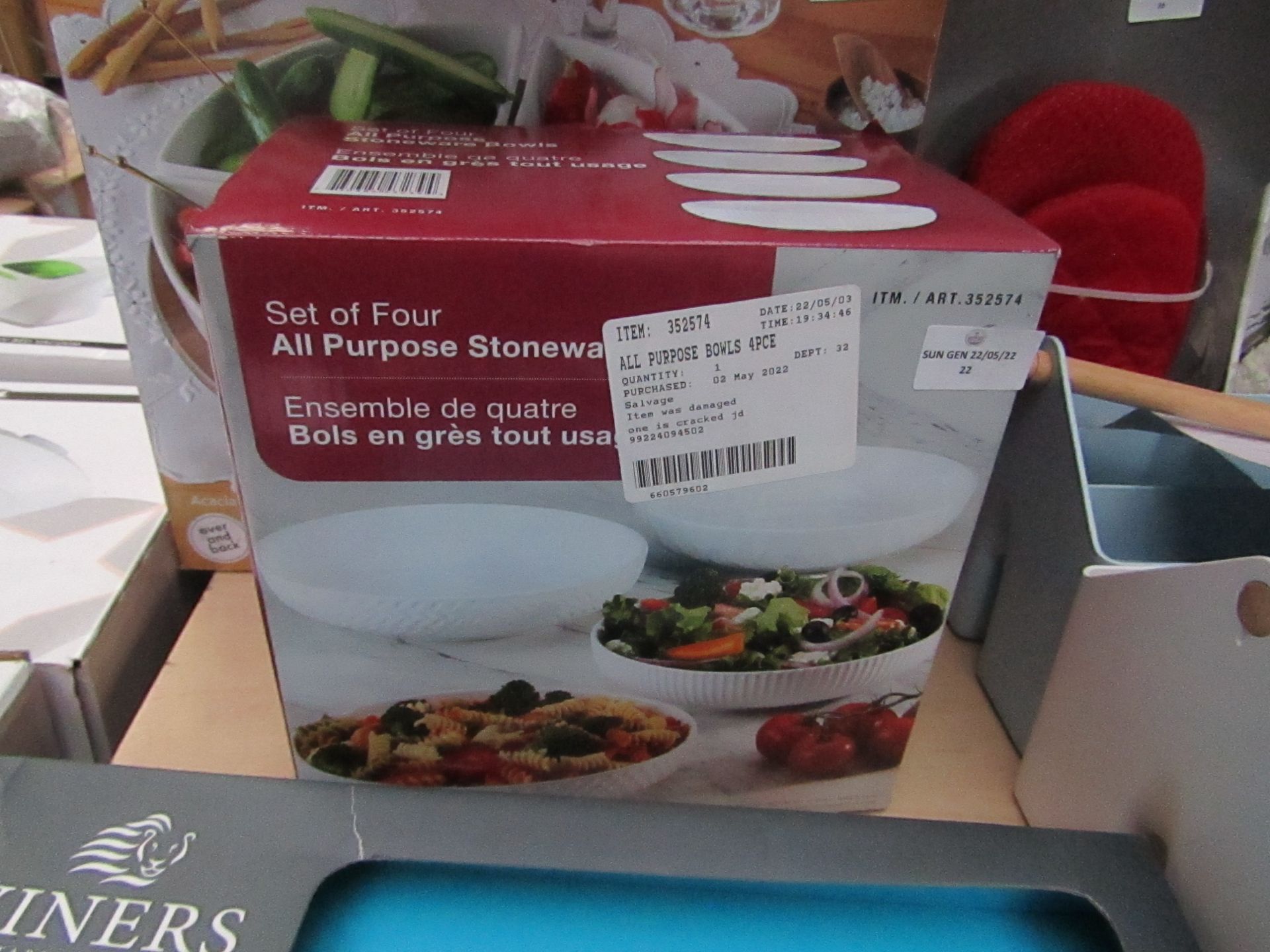 All Purpose - 4-Piece Bowls Set - Unchecked & Boxed.