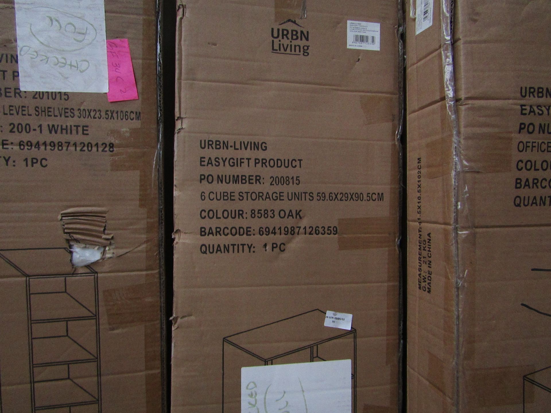 Urban Living - 6-Cube Storage Unit - Oak - Vendor Suggests Item Has Been Checked, Is Complete &