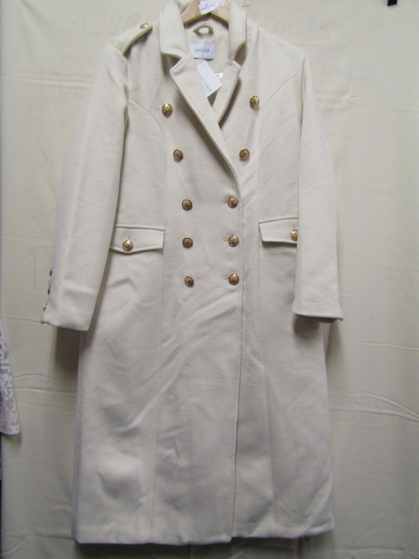 Together Military Style Coat Cream Size 12 New With Tags