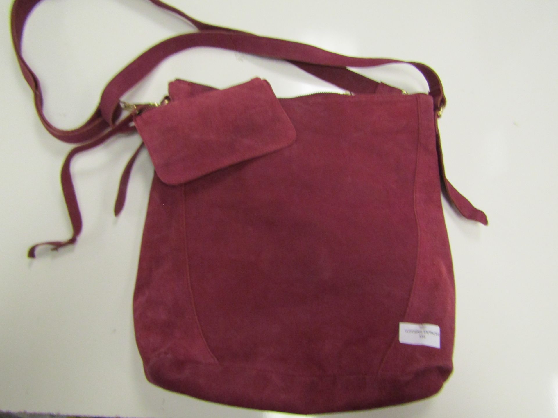 Kaleidoscope Pink Suede Bag With Matching Purse Looks Unused