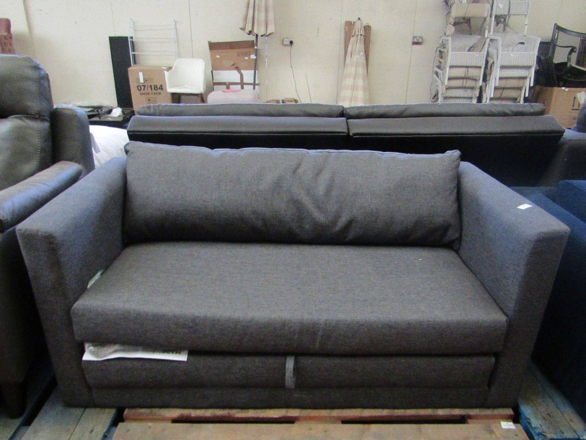 1 x Made.com Eli Sofa Bed Cygnet Grey RRP £299.00 SKU MAD-SOFELI001GRY-UK TOTAL RRP £299 This lot is