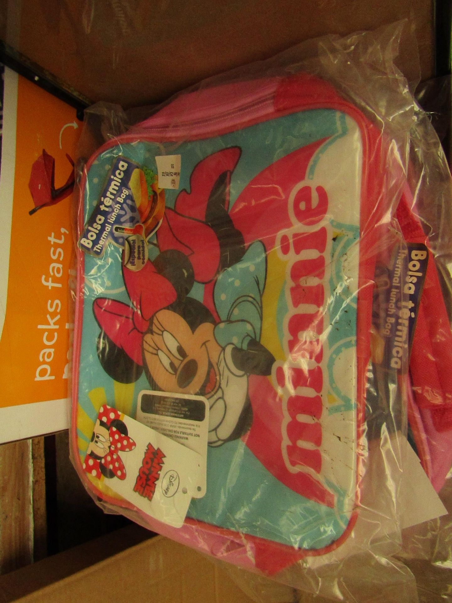 4x Minnie Mouse Thermal Lunch Bags - New & Packaged.