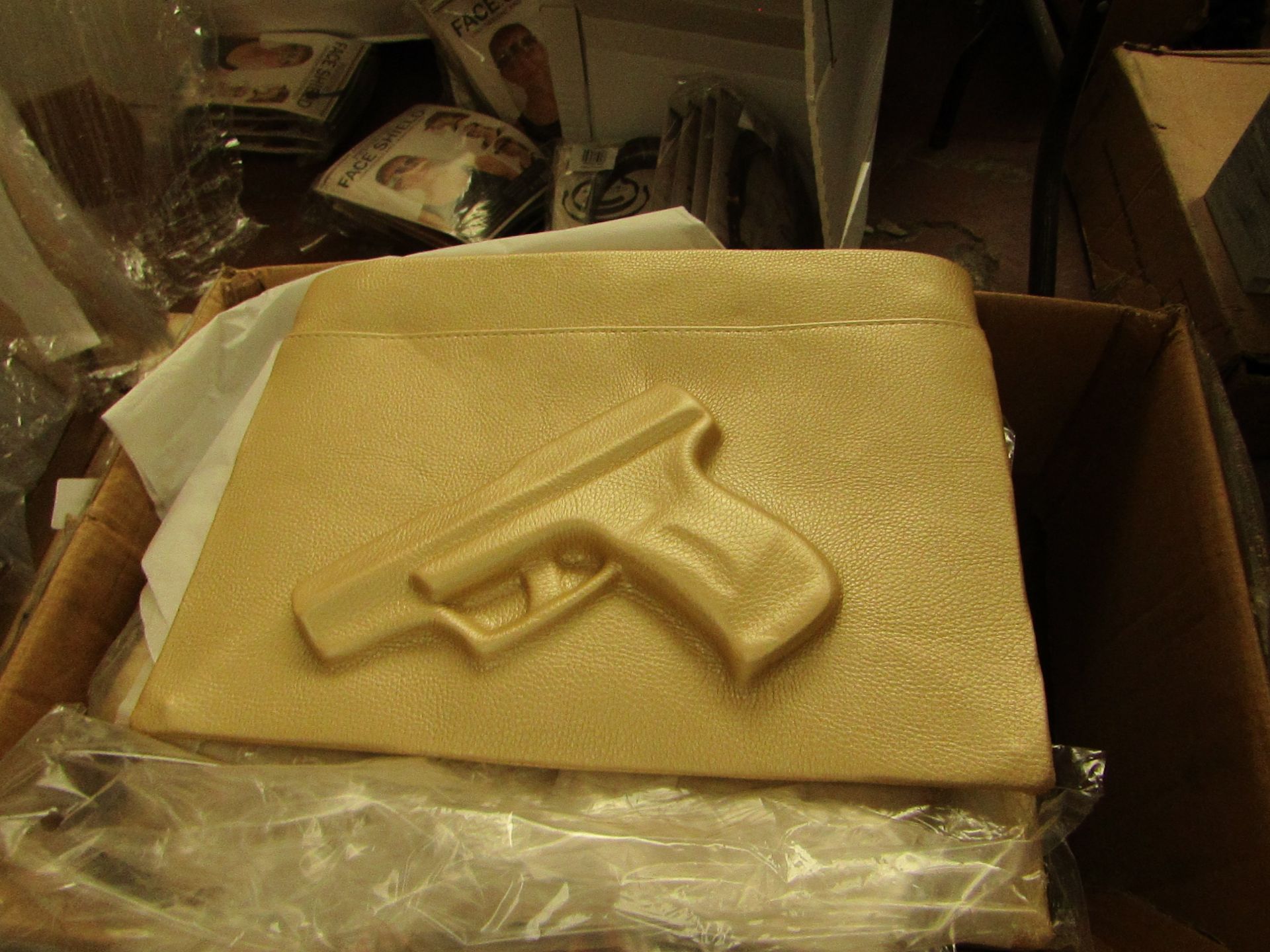10x Queendom - Ladies Gun Style Purse / Handbag (Metallic Gold ) - Unused & Packaged.