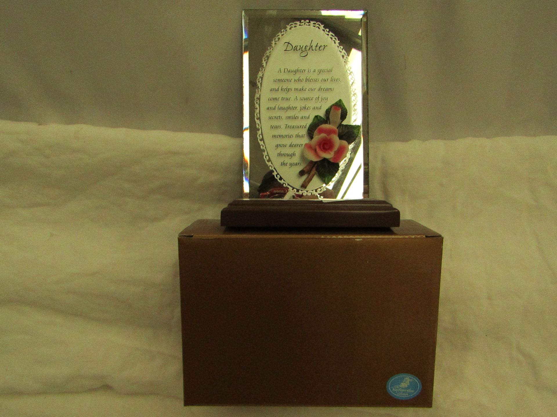 12x Mayflower Collectables - "Daughter" Glass Plaque Ornament - New & Boxed.
