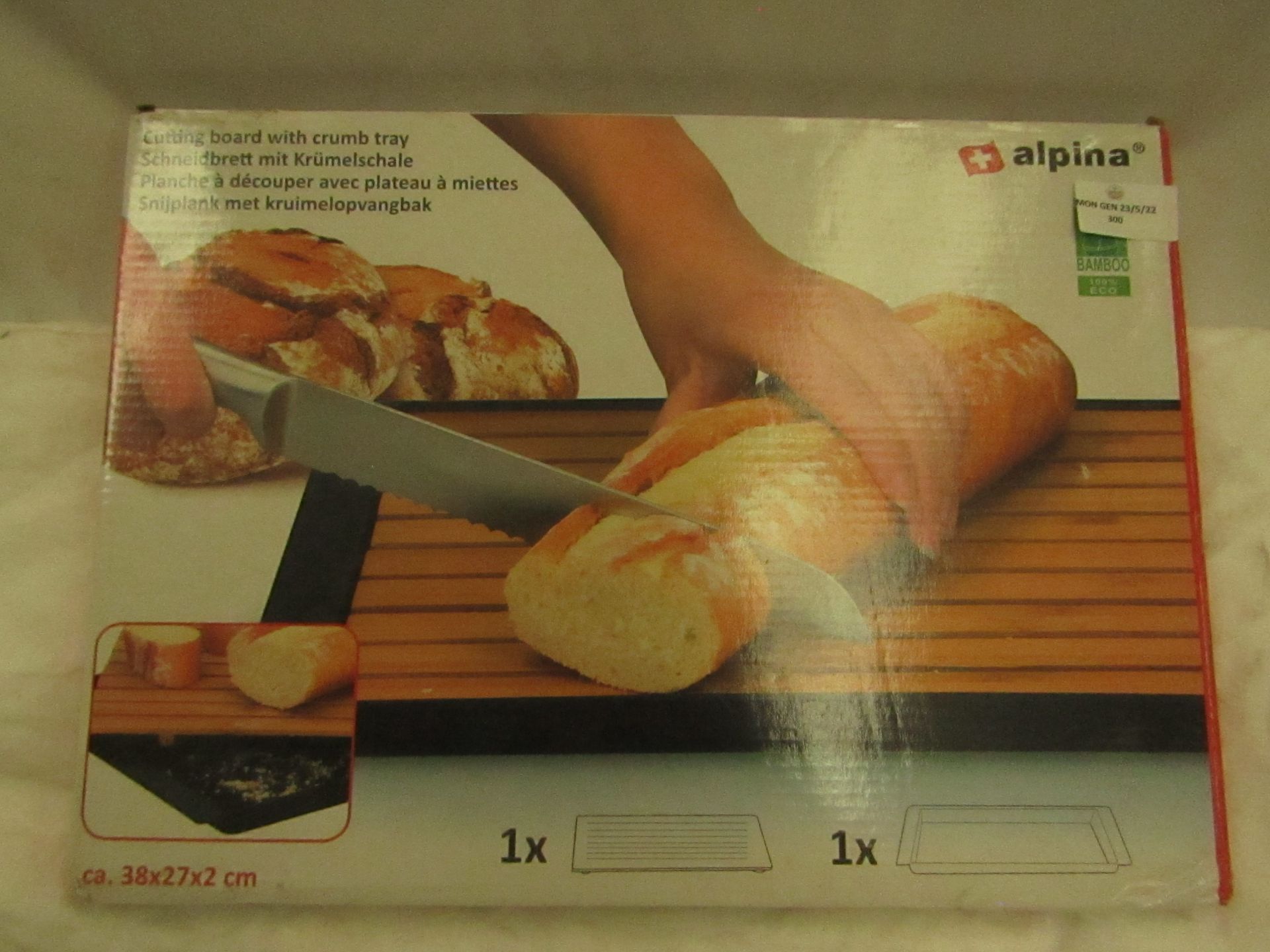 Alpina - Cutting Board With Crumb Tray - Unchecked & Boxed.